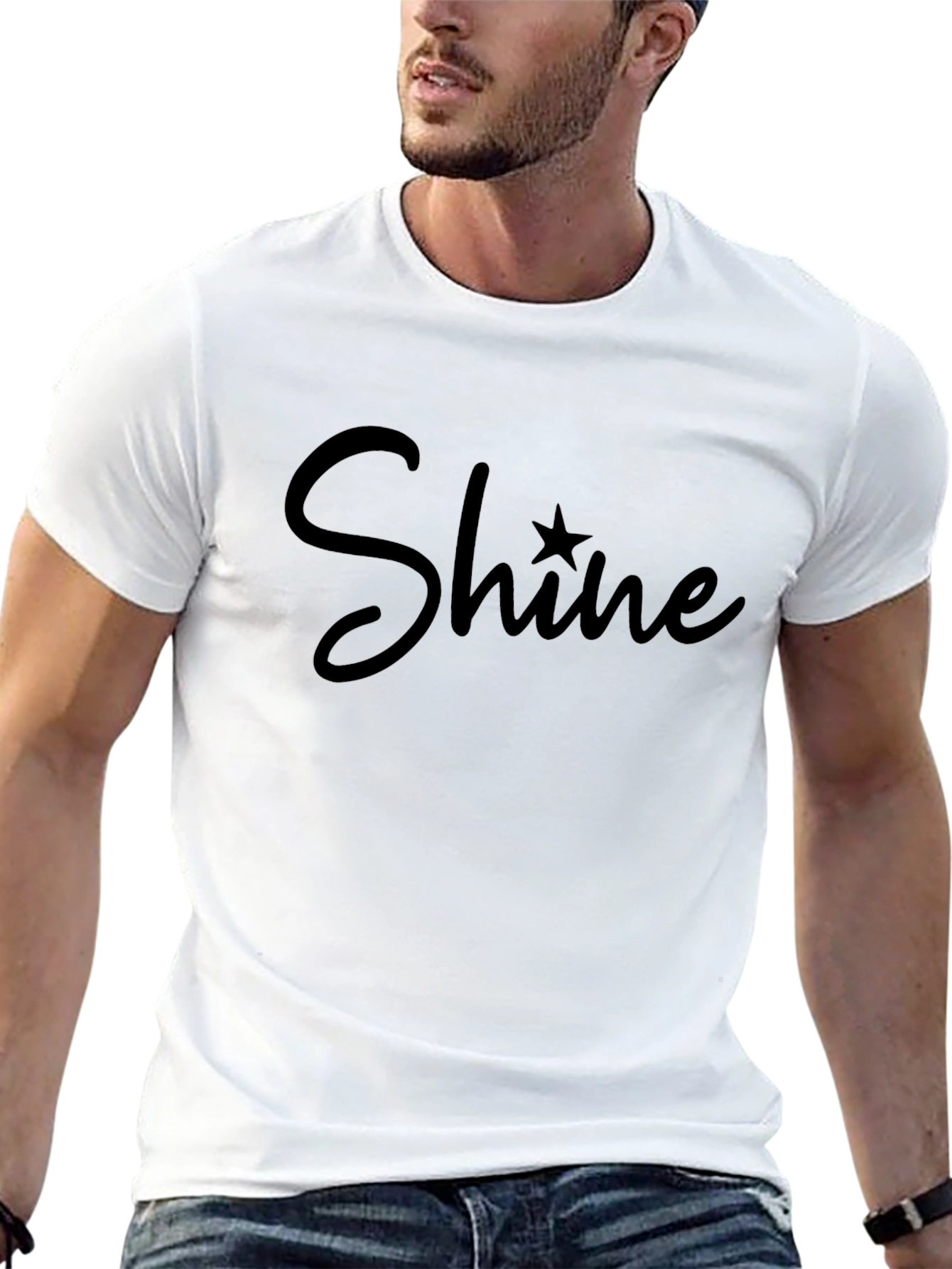 Shine Graphic Tee - Stylish Black T-Shirt