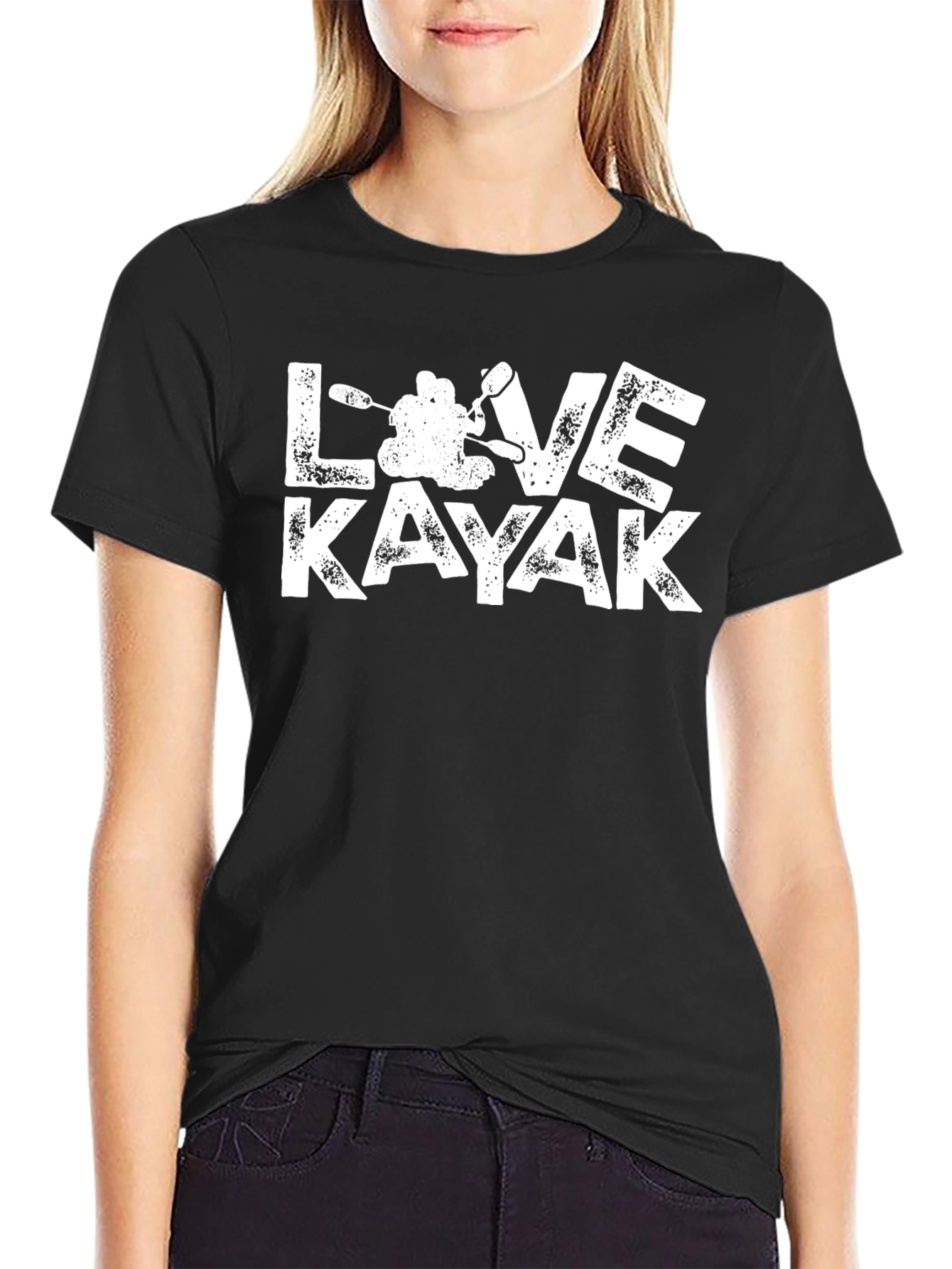 Love Kayak Black T-Shirt