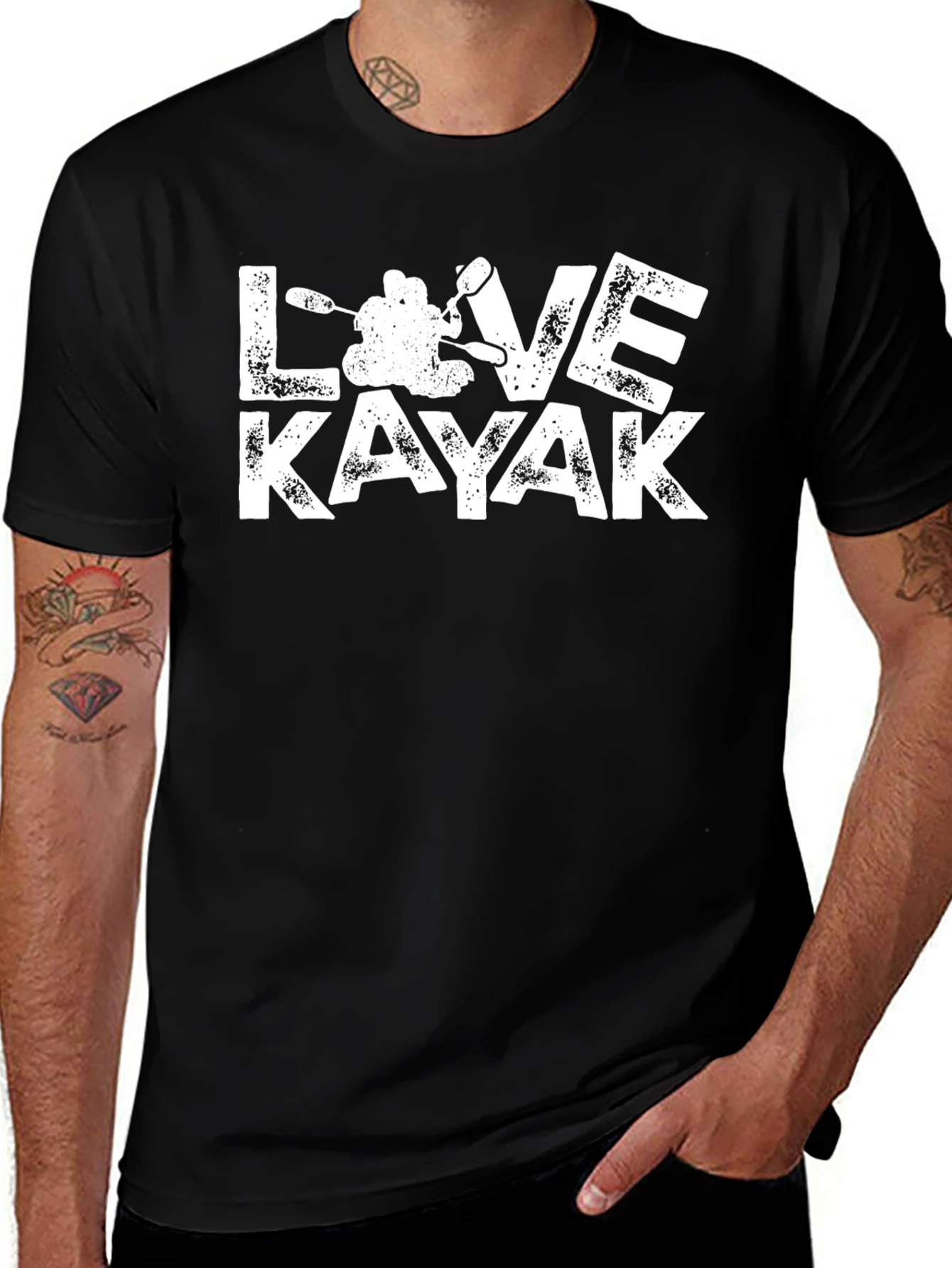 Love Kayak Black T-Shirt