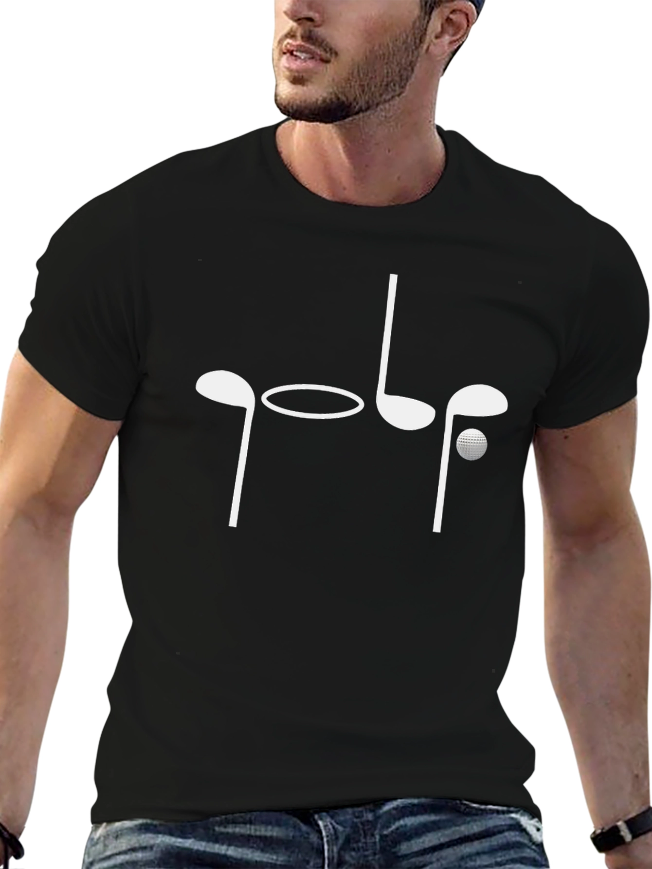 Golf Tee Shirt - Golf Clubs and Ball Design
