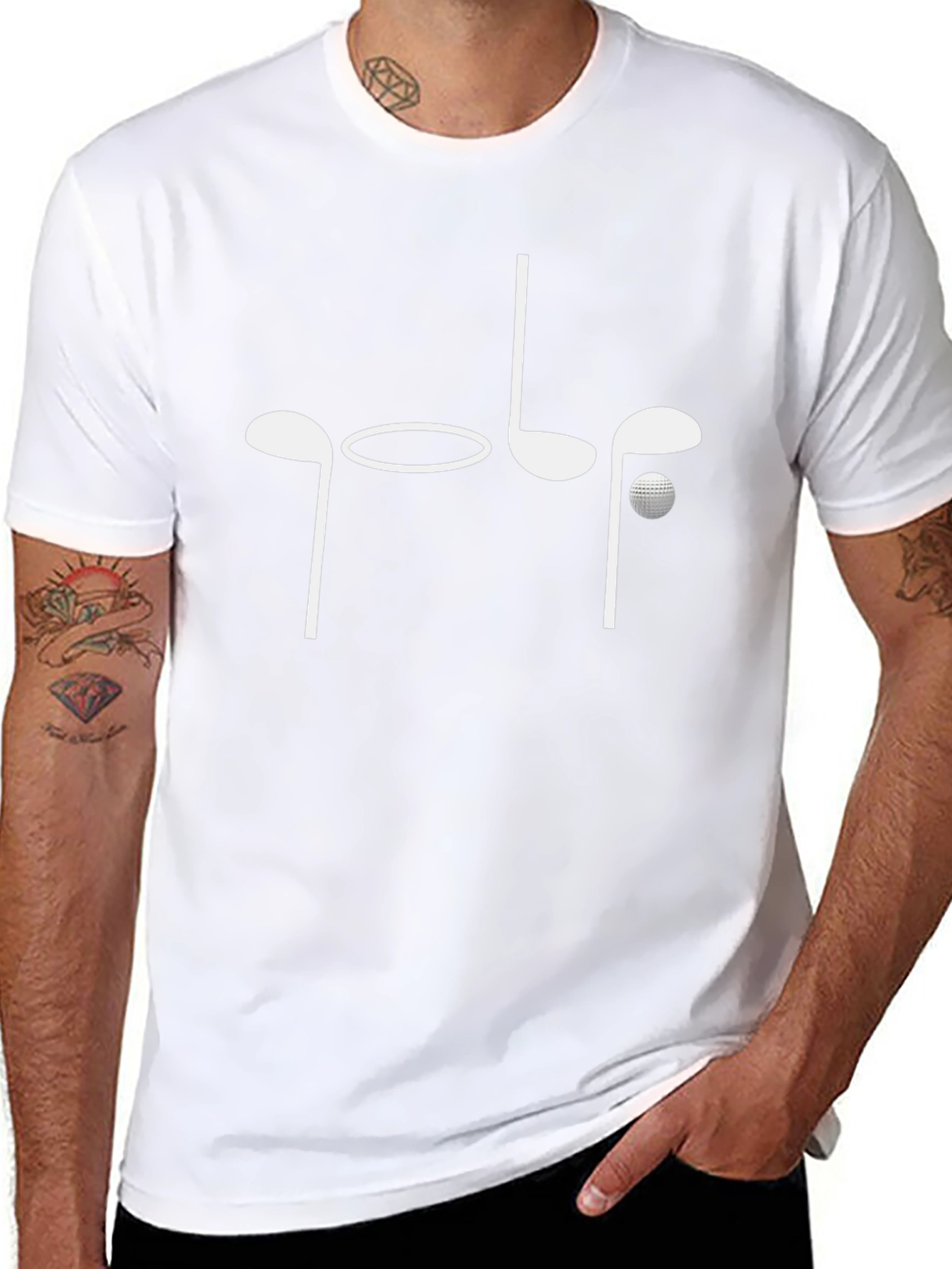 Golf Tee Shirt - Golf Clubs and Ball Design