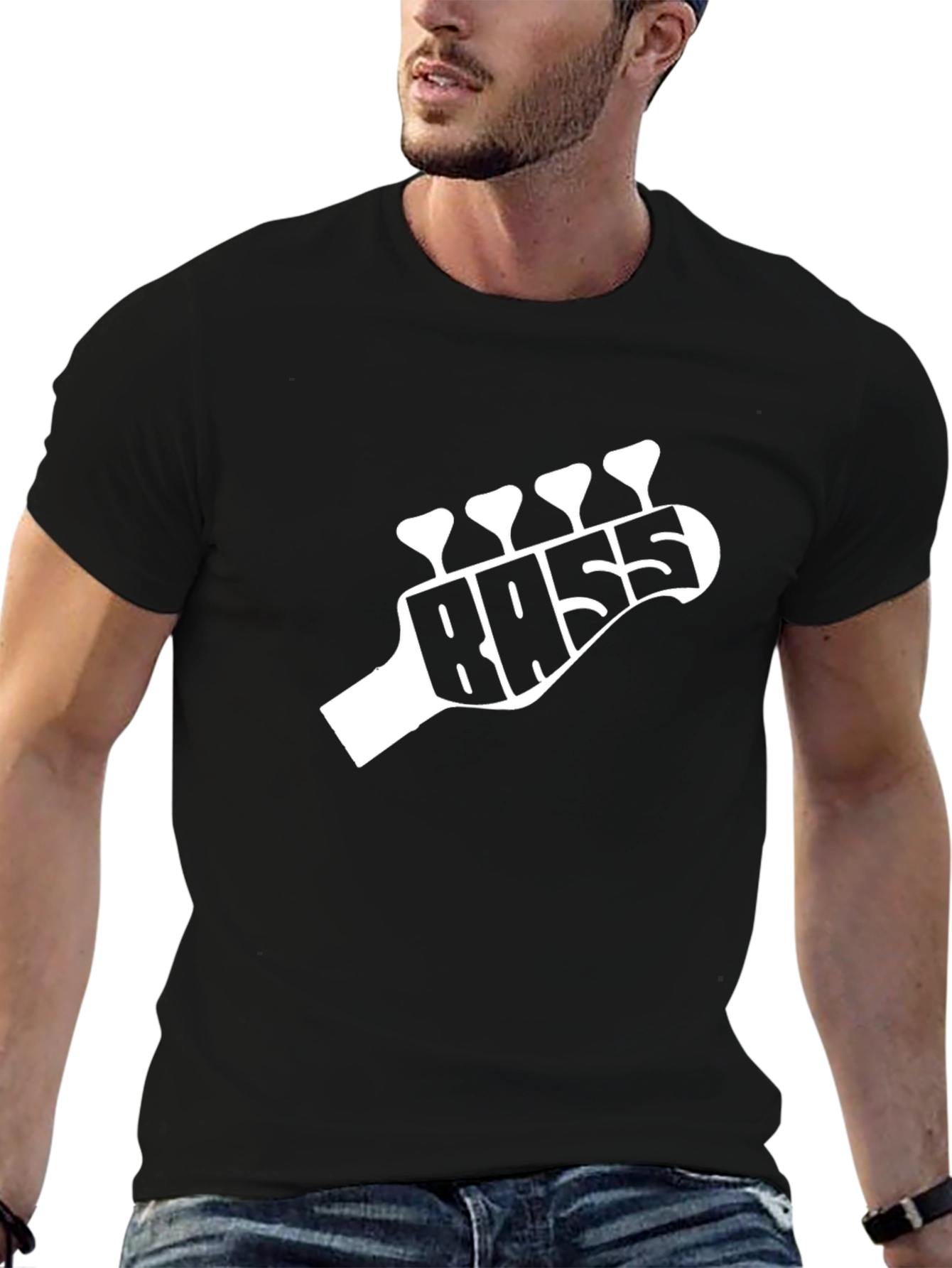 Bass Guitar Headstock T-Shirt - Musician Tee