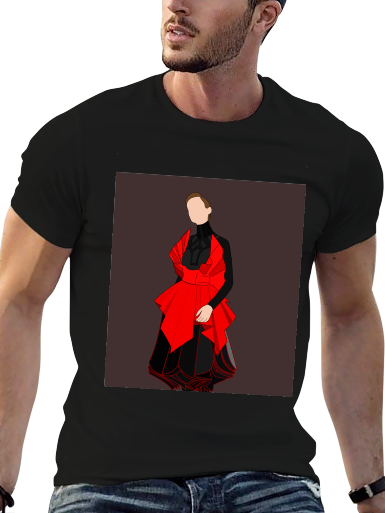 Graphic Tee: Abstract Red & Black Fashion Design