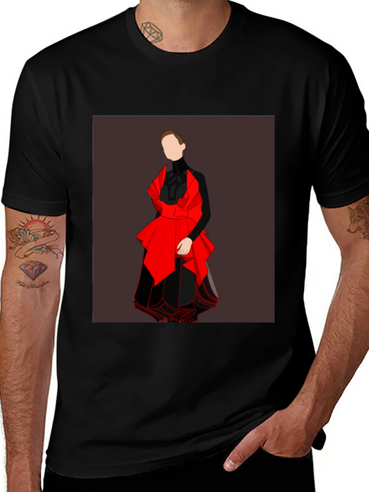 Graphic Tee: Abstract Red & Black Fashion Design