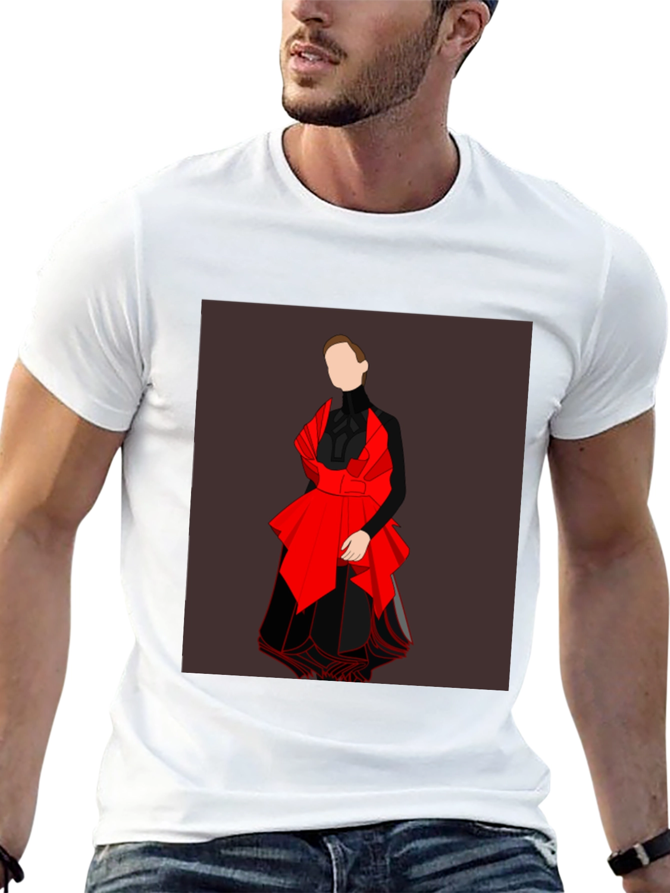 Graphic Tee: Abstract Red & Black Fashion Design