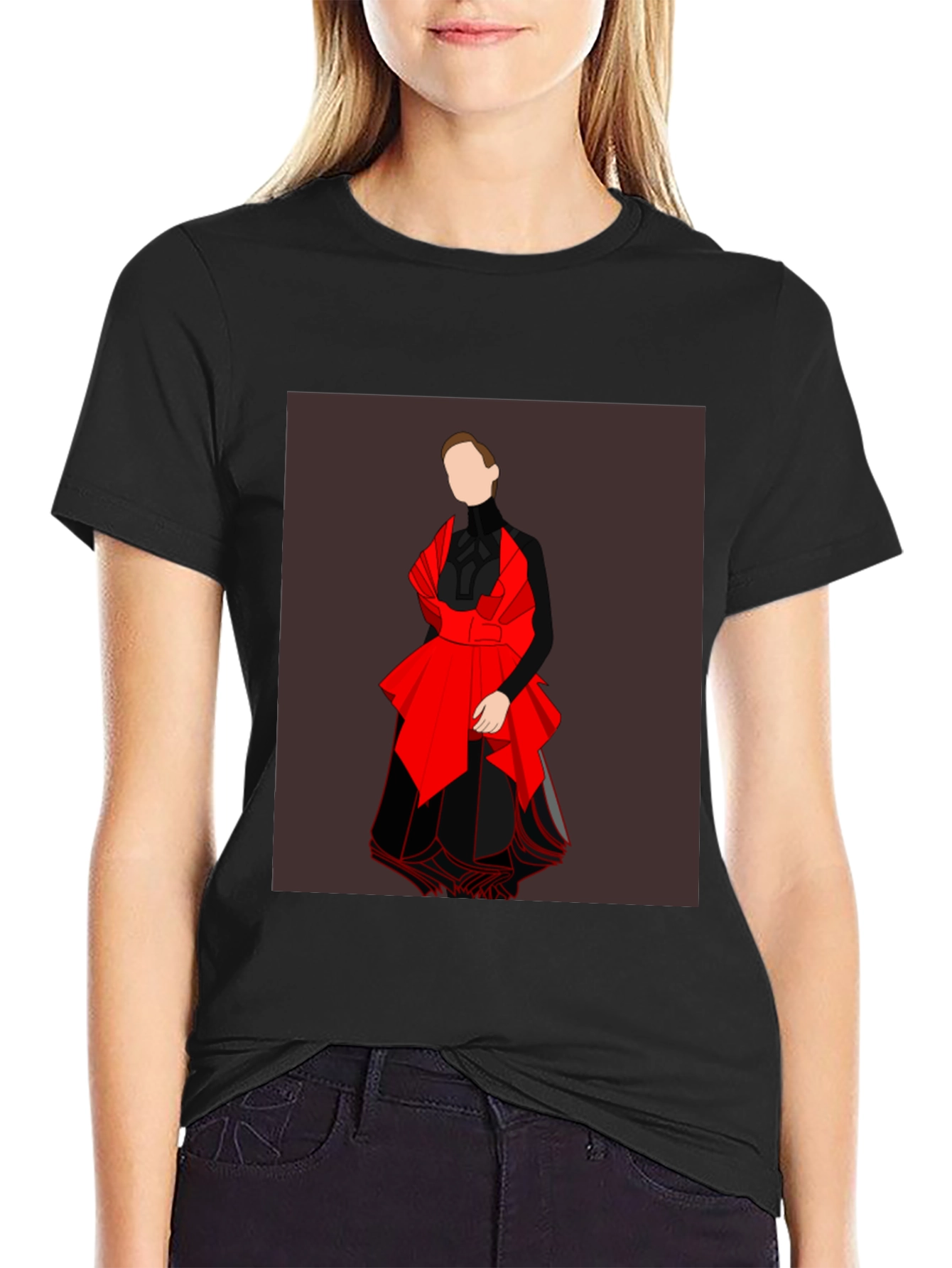 Graphic Tee: Abstract Red & Black Fashion Design