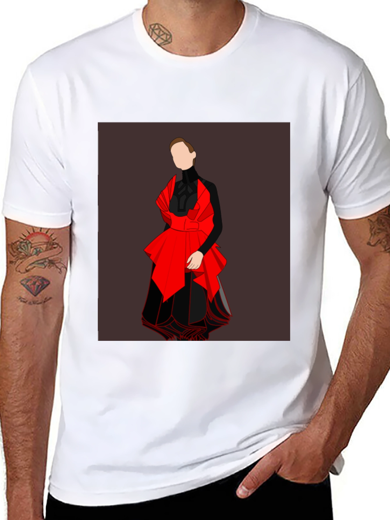Graphic Tee: Abstract Red & Black Fashion Design