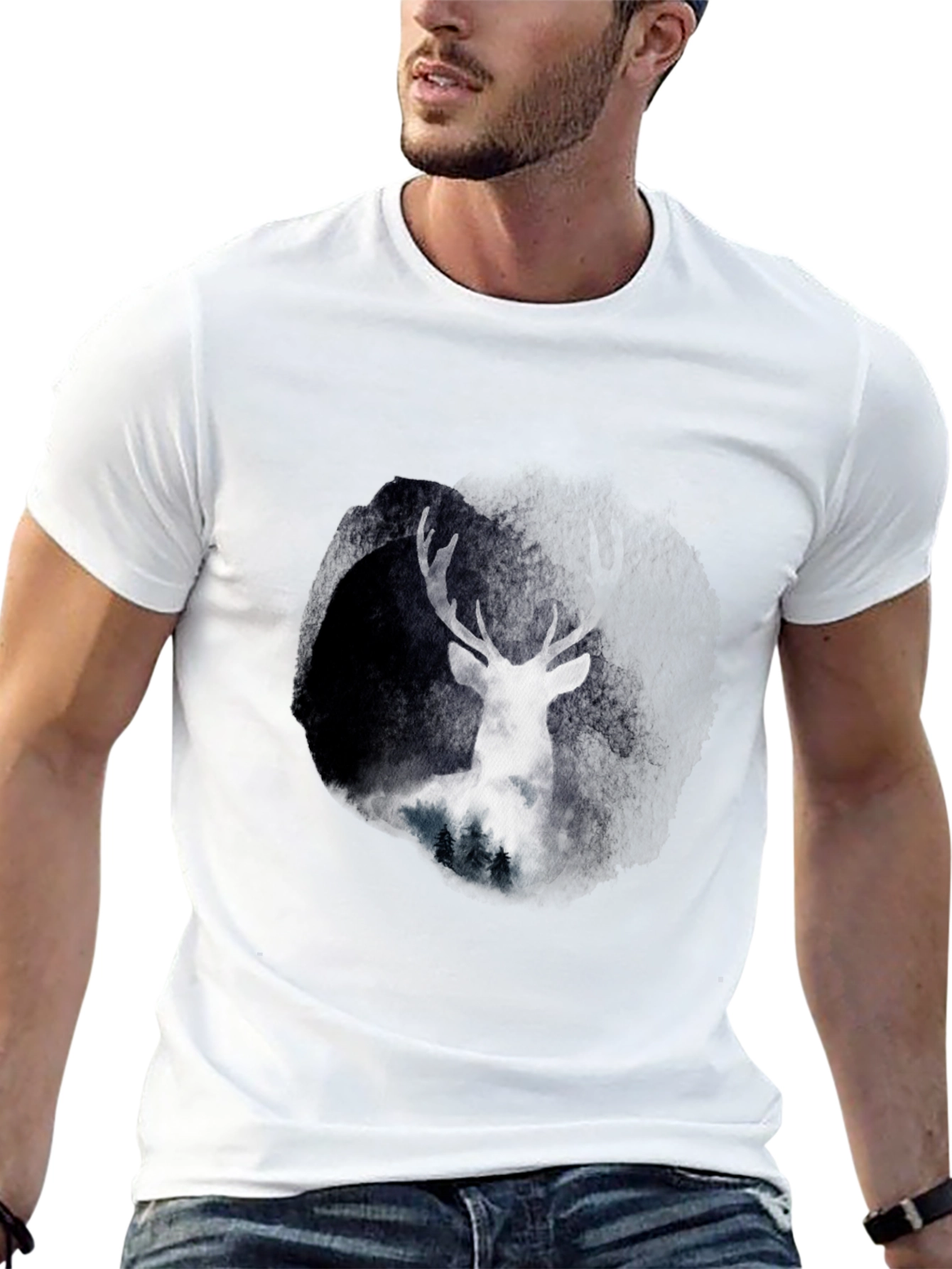Deer Silhouette Black Tee