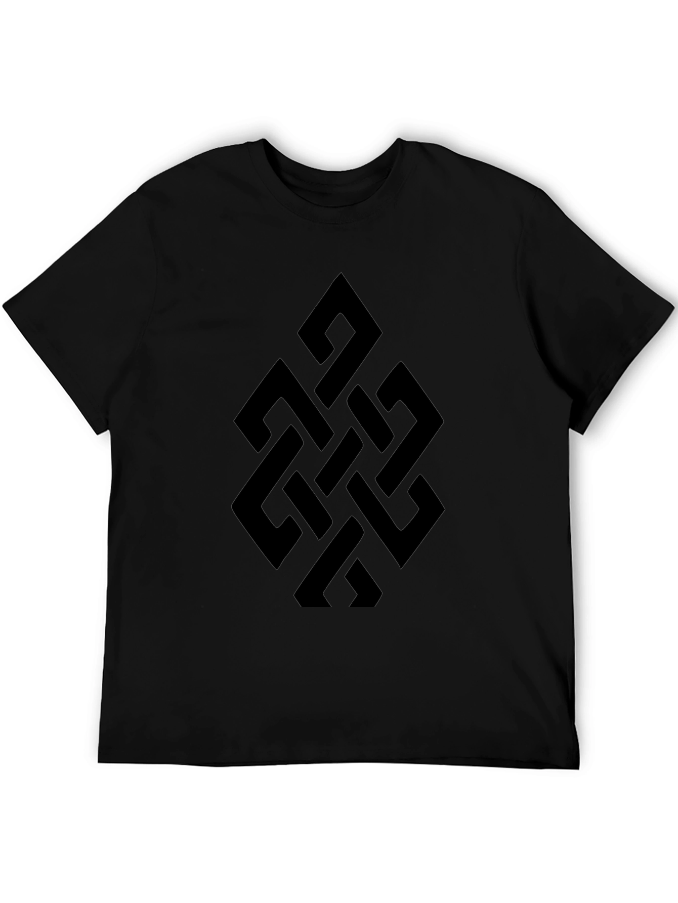 Geometric Knot Graphic Tee - Modern Black T-Shirt