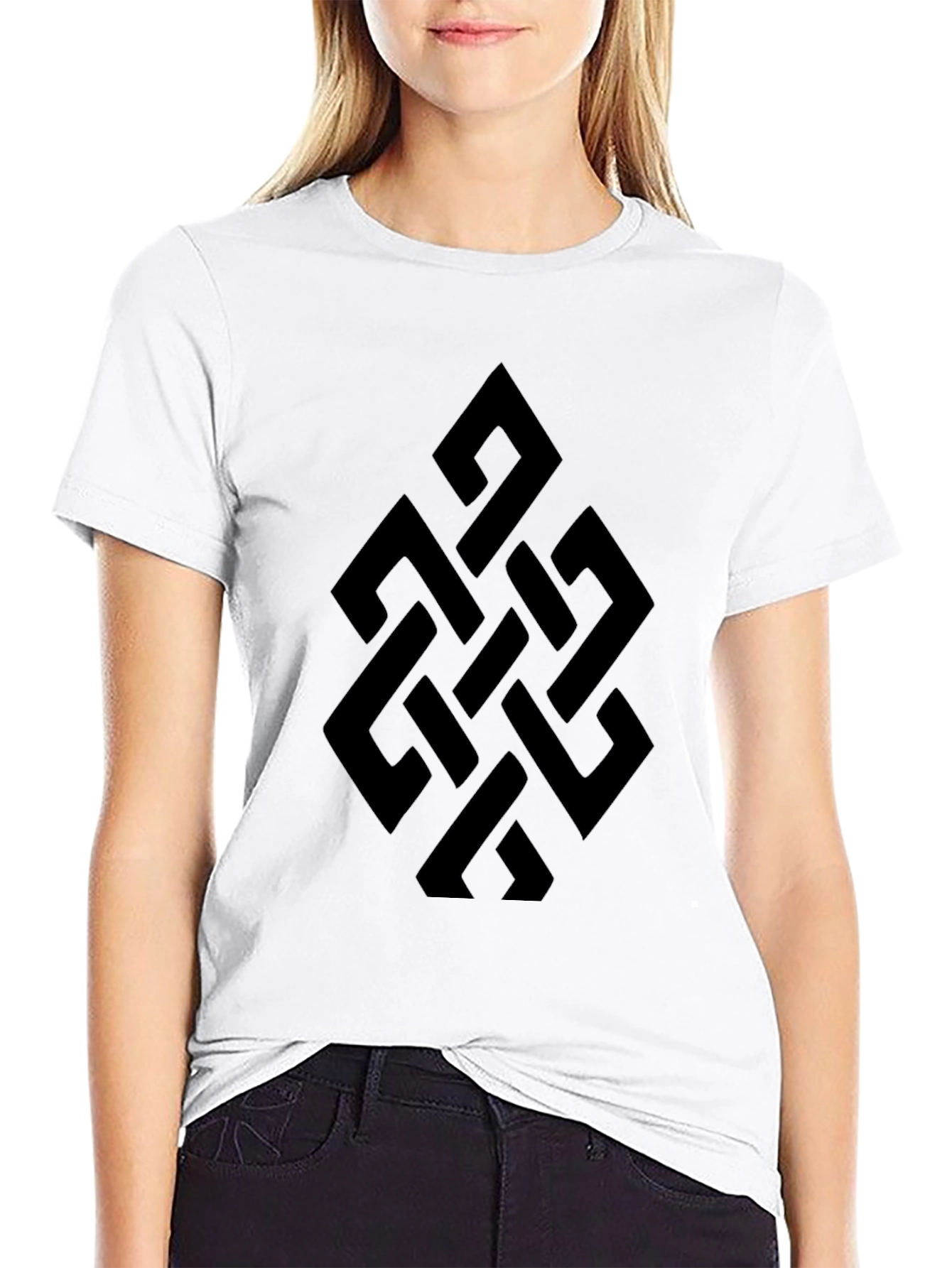 Geometric Knot Graphic Tee - Modern Black T-Shirt