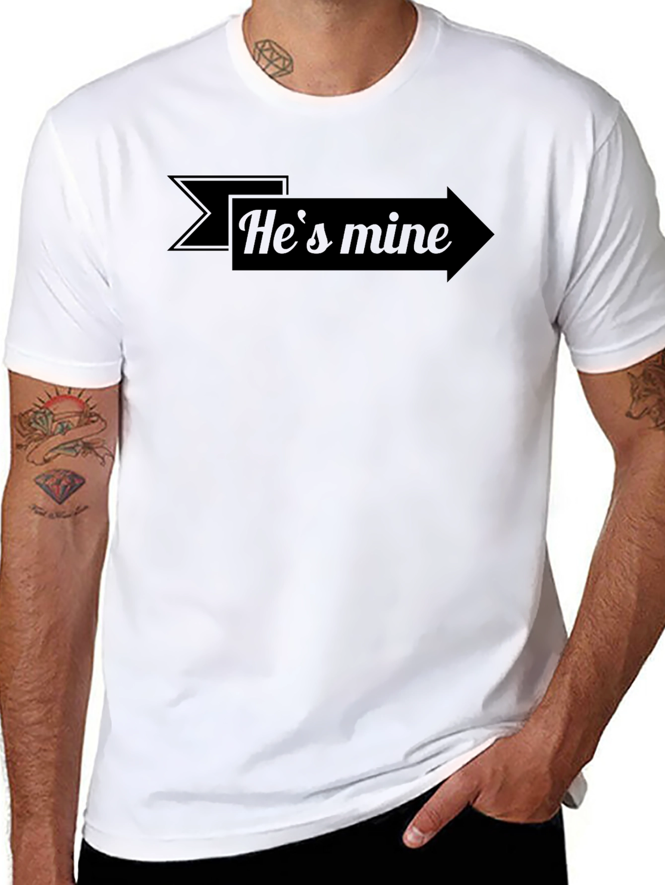 Hes Mine Arrow T-Shirt - Graphic Novelty Tee