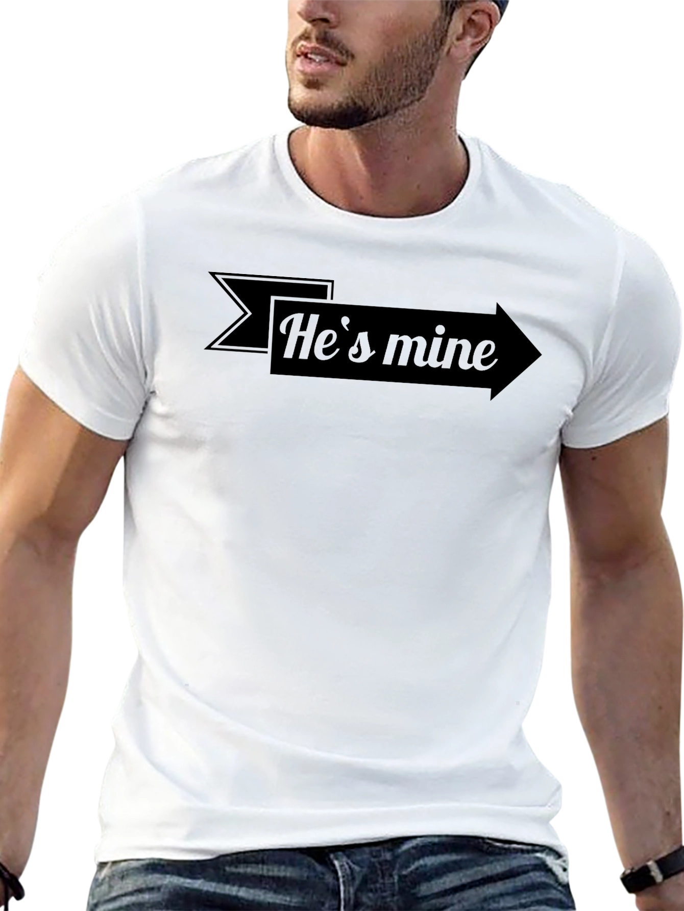 Hes Mine Arrow T-Shirt - Graphic Novelty Tee