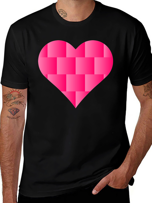 Heart Blocks Graphic Tee - Black Casual Shirt