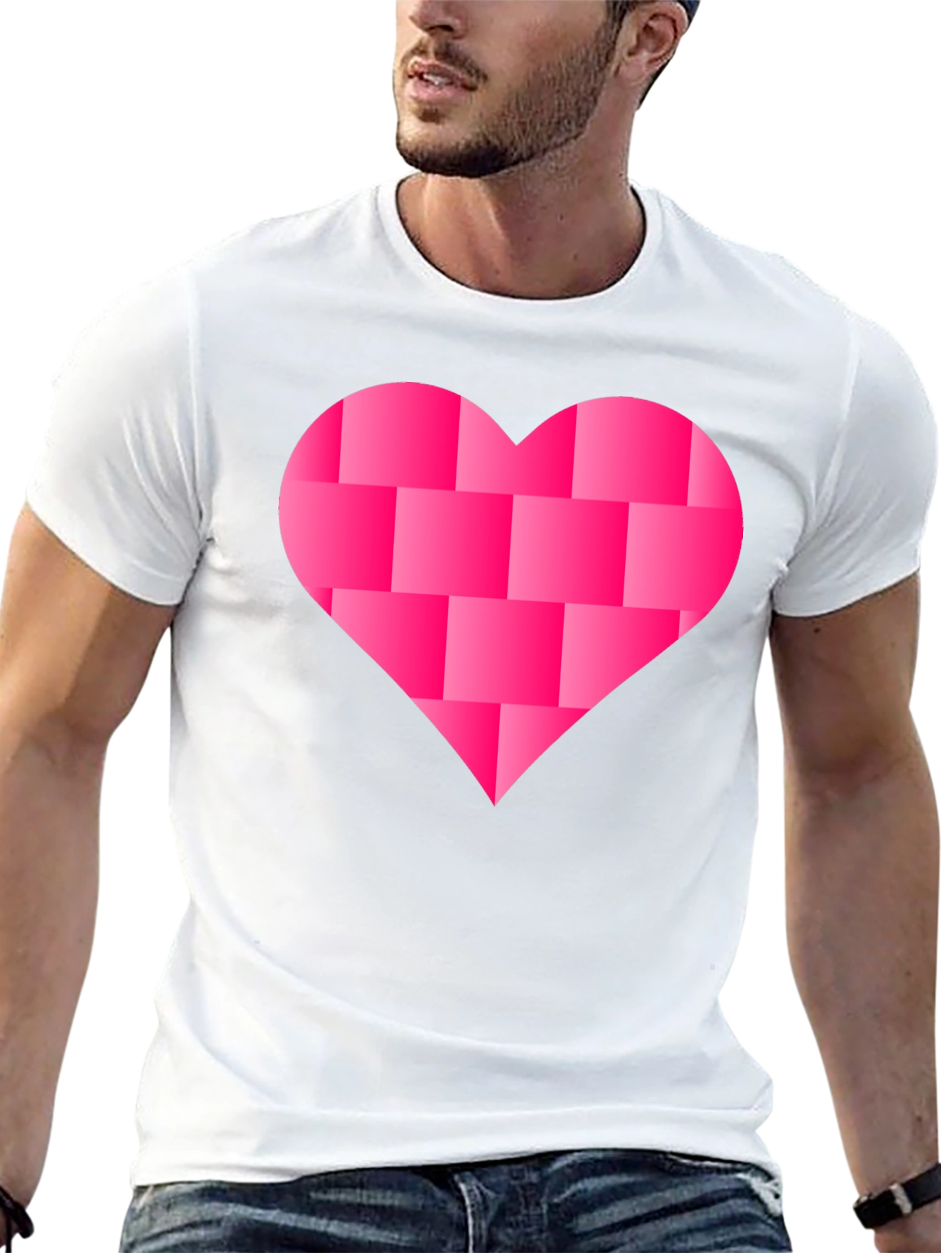 Heart Blocks Graphic Tee - Black Casual Shirt