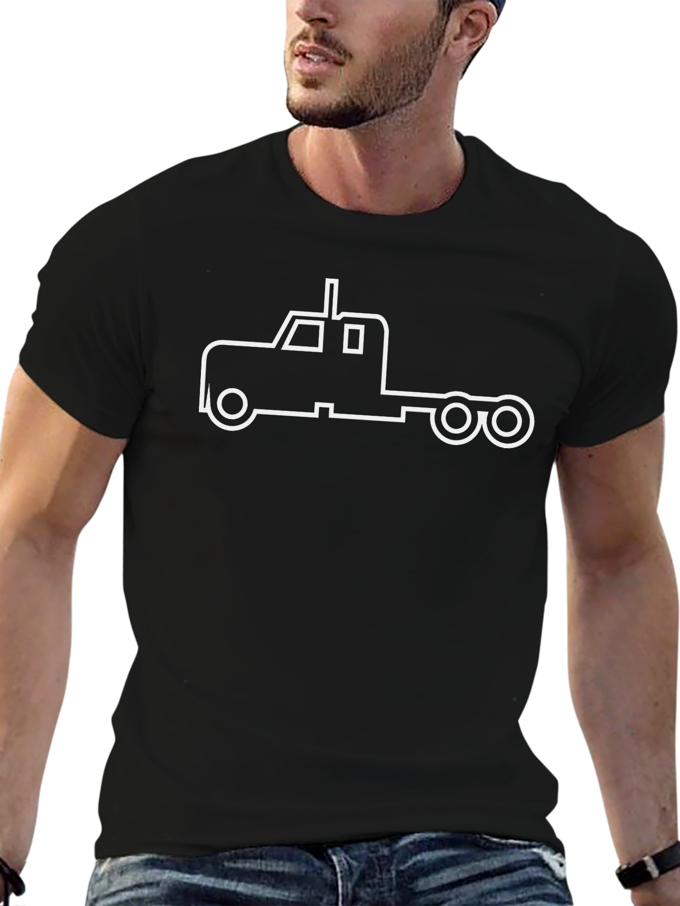 Truck Outline Graphic Tee - Black