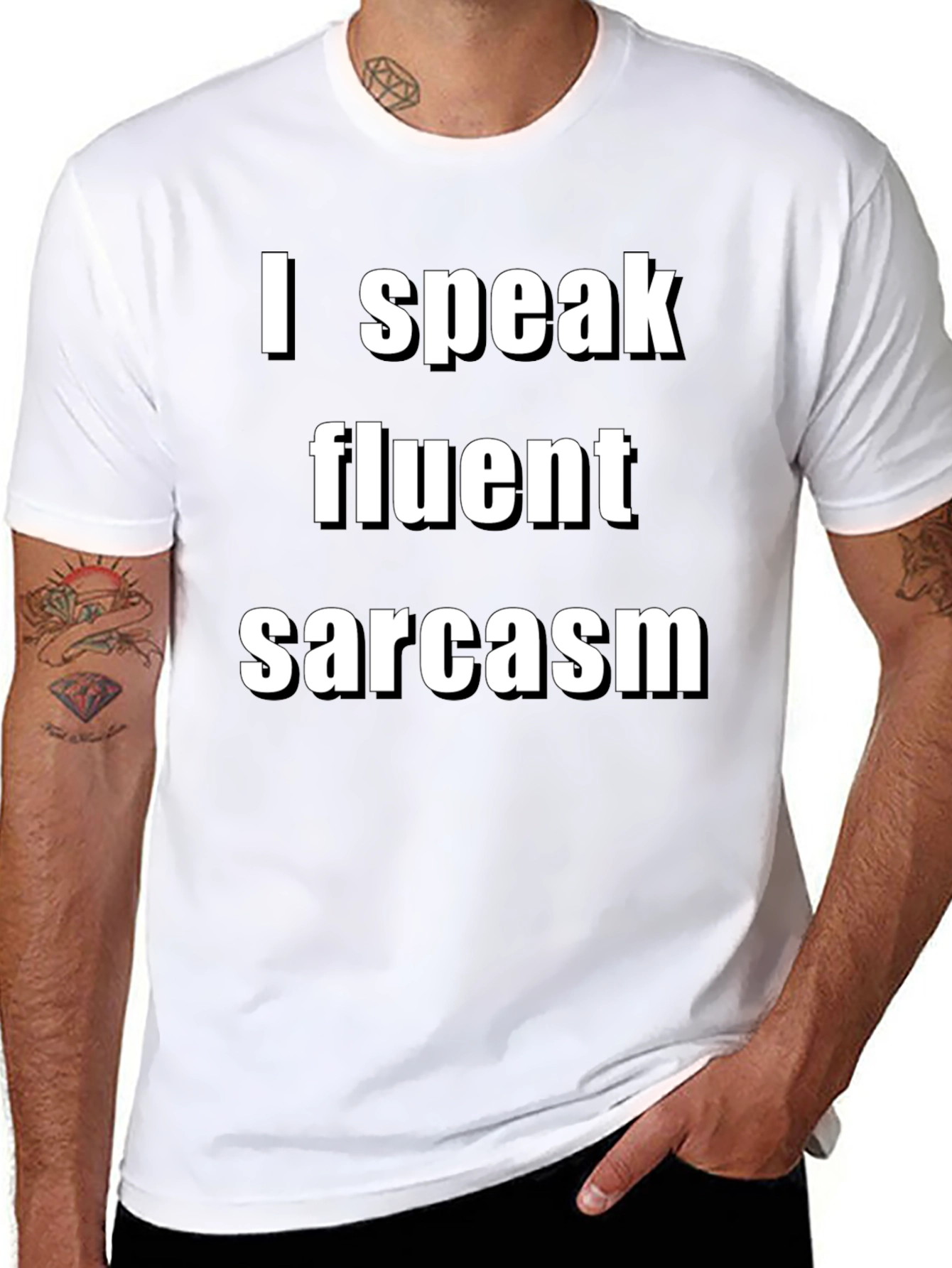 Fluent Sarcasm Graphic Tee - Unisex Black Shirt