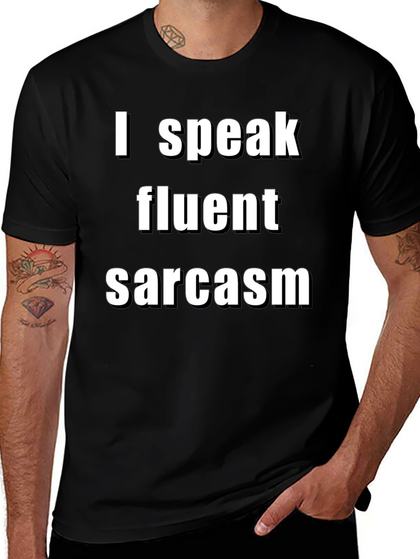 Fluent Sarcasm Graphic Tee - Unisex Black Shirt