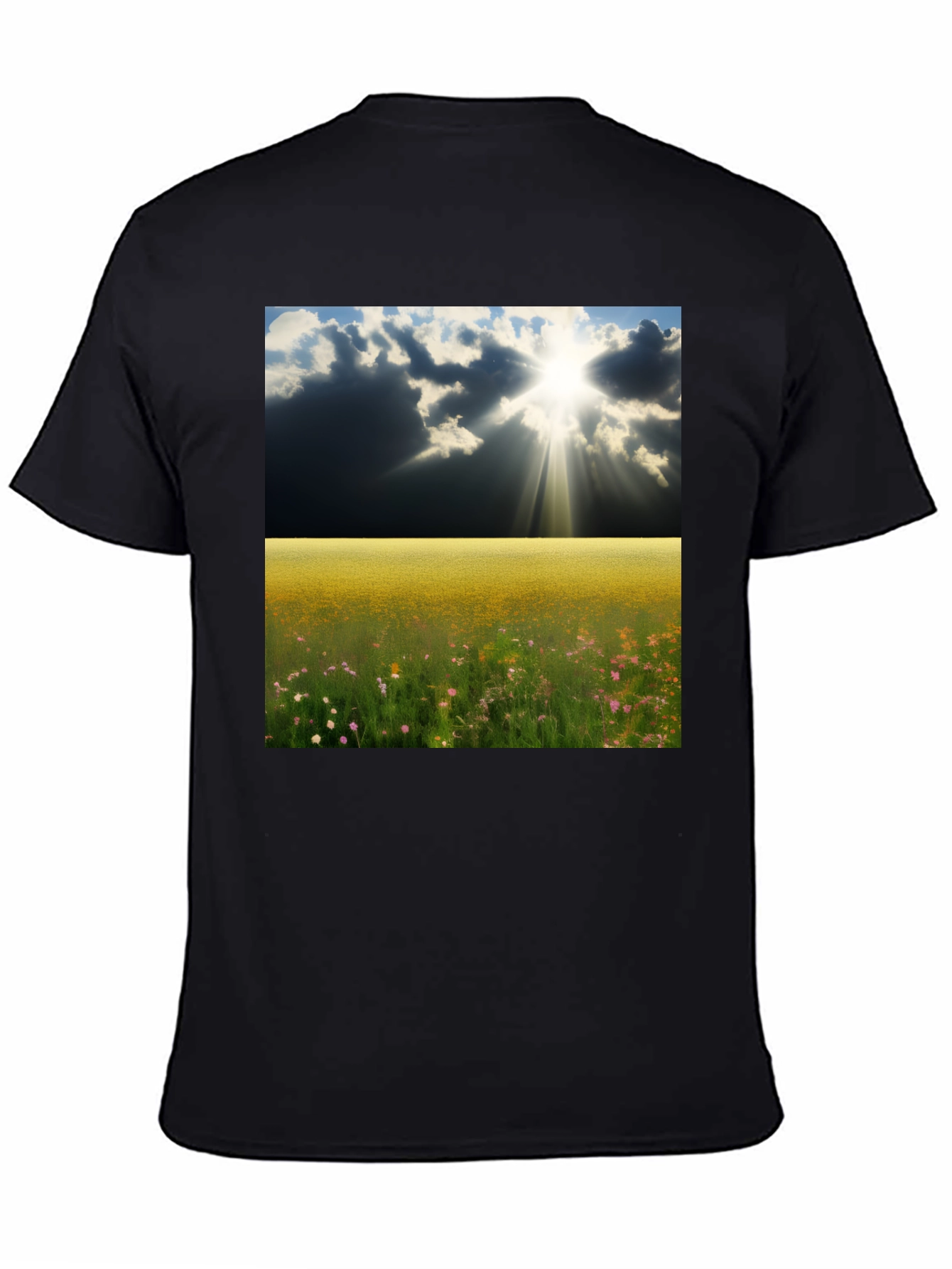 Scenic Meadow Graphic Tee - Mens Black T-Shirt