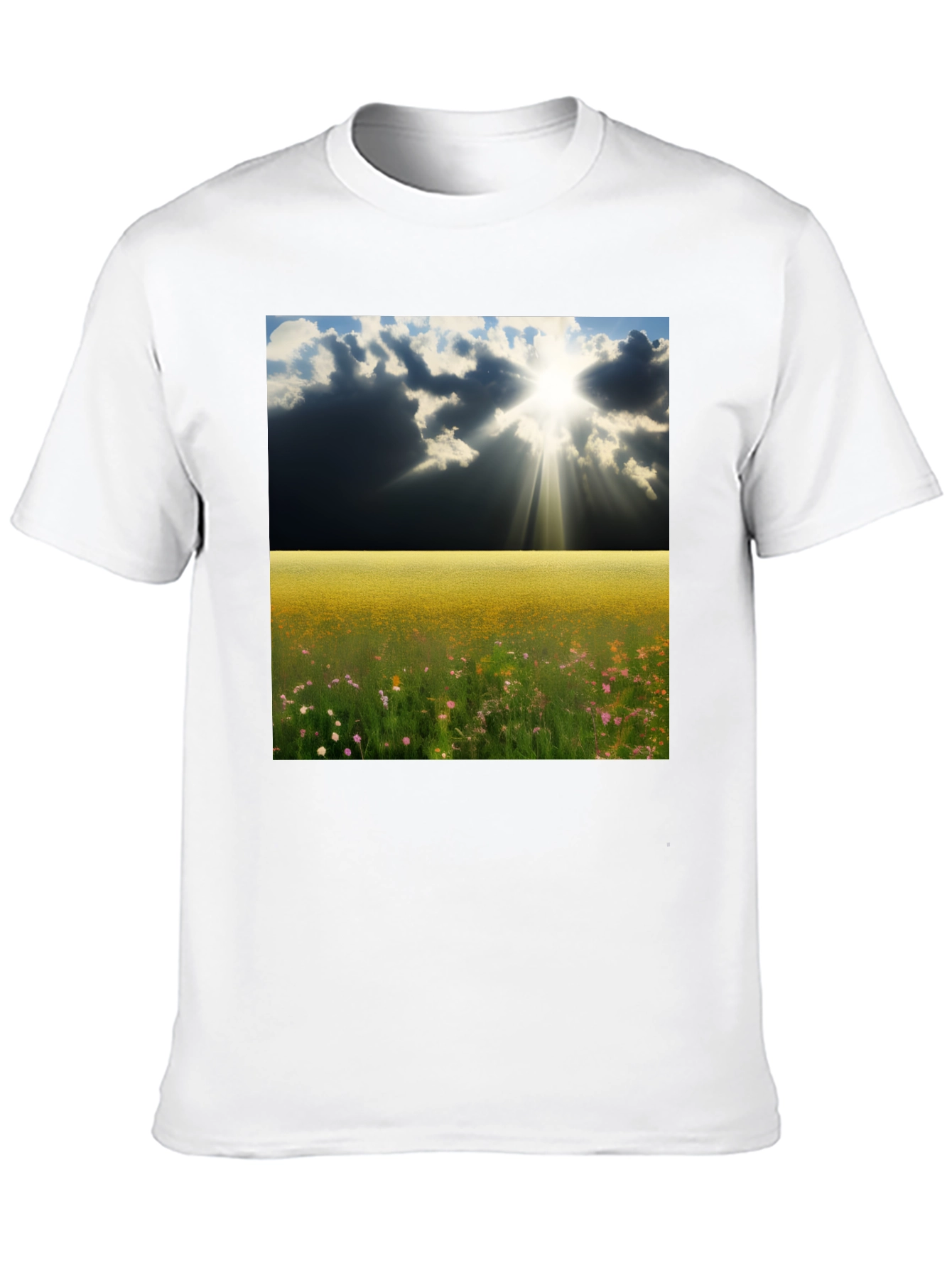 Scenic Meadow Graphic Tee - Mens Black T-Shirt