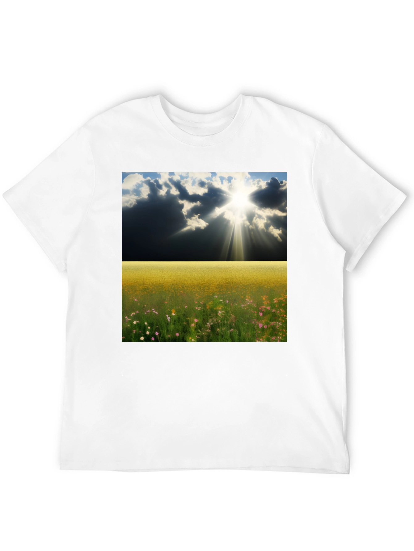 Scenic Meadow Graphic Tee - Mens Black T-Shirt