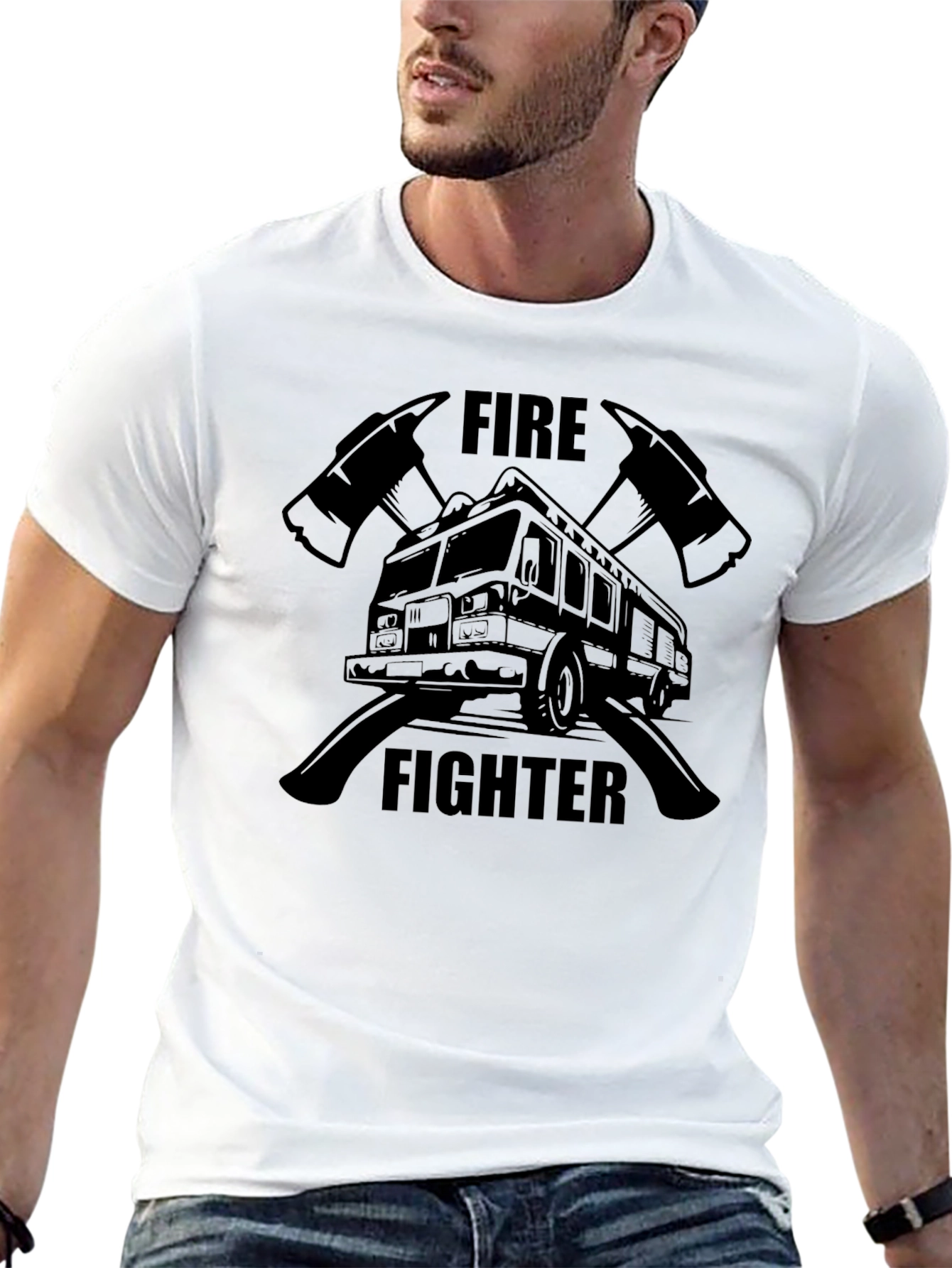 Firefighter Truck Graphic T-Shirt