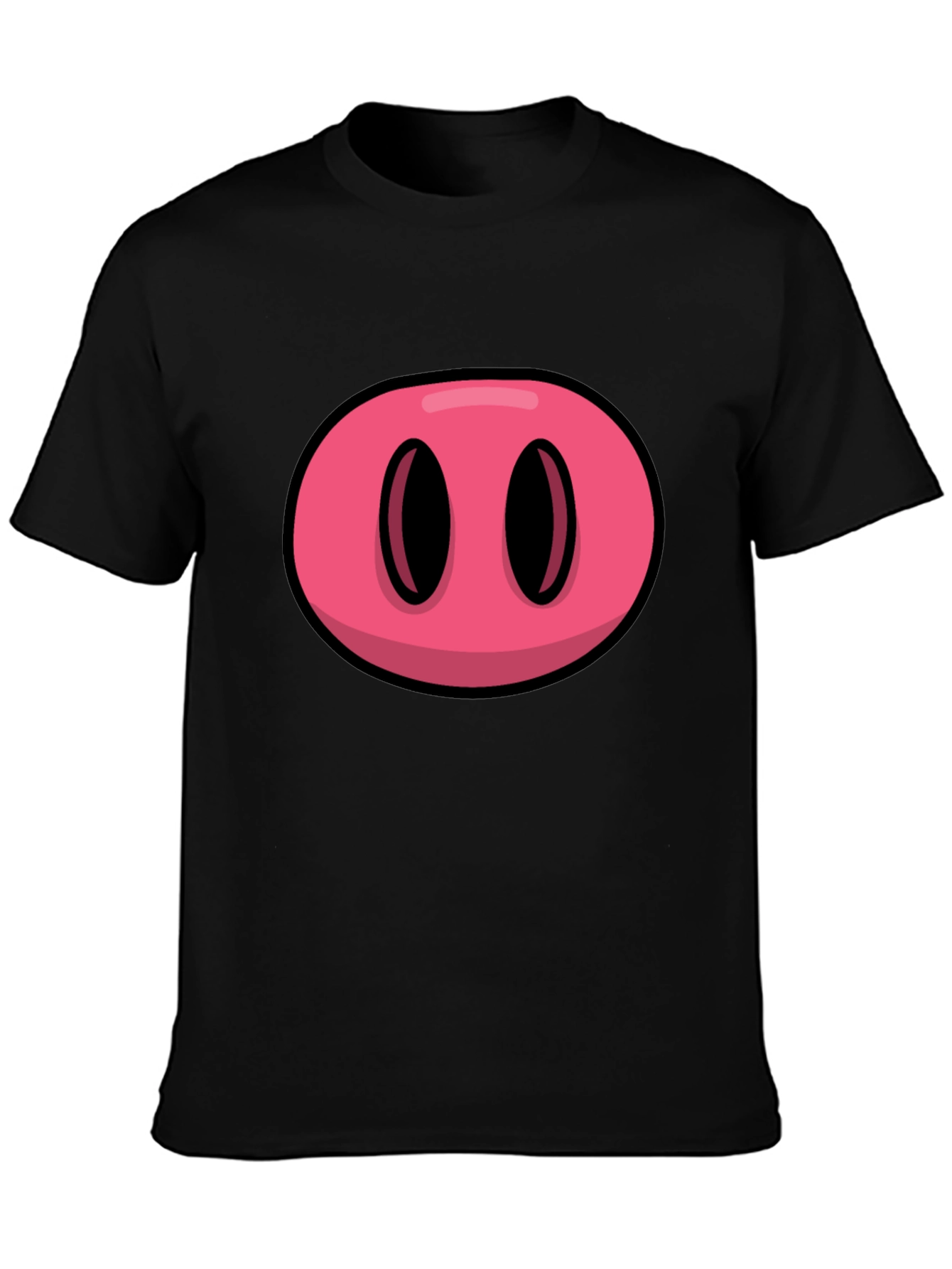 Cartoon Pig Nose Graphic T-Shirt - Funny Animal Tee