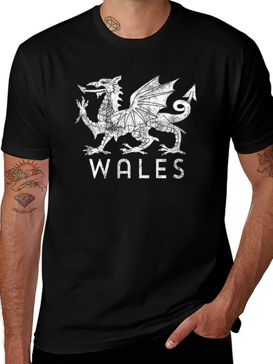 Wales Dragon T-Shirt - Distressed Graphic Tee