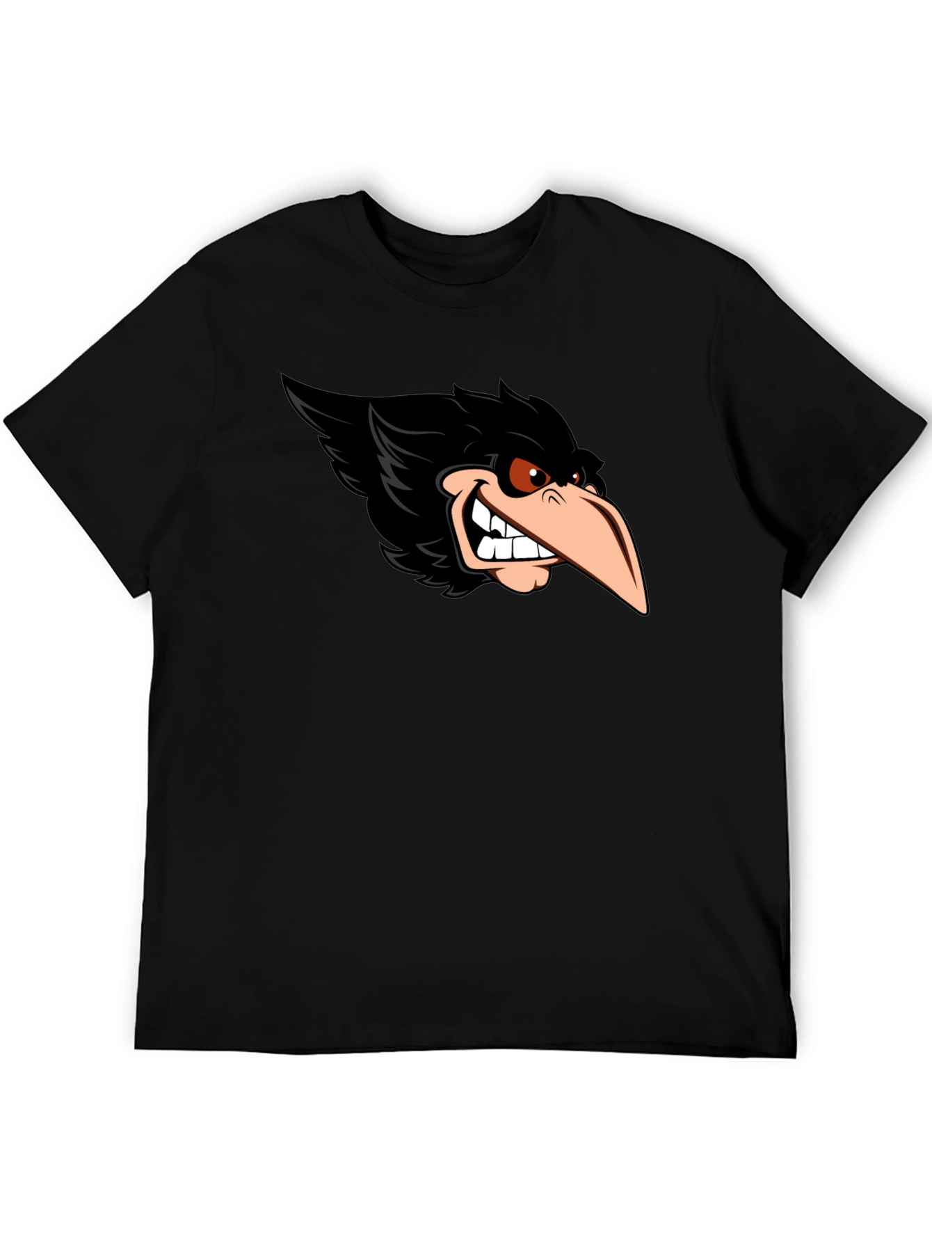 Raven Graphic Tee - Cool Cartoon Bird Design