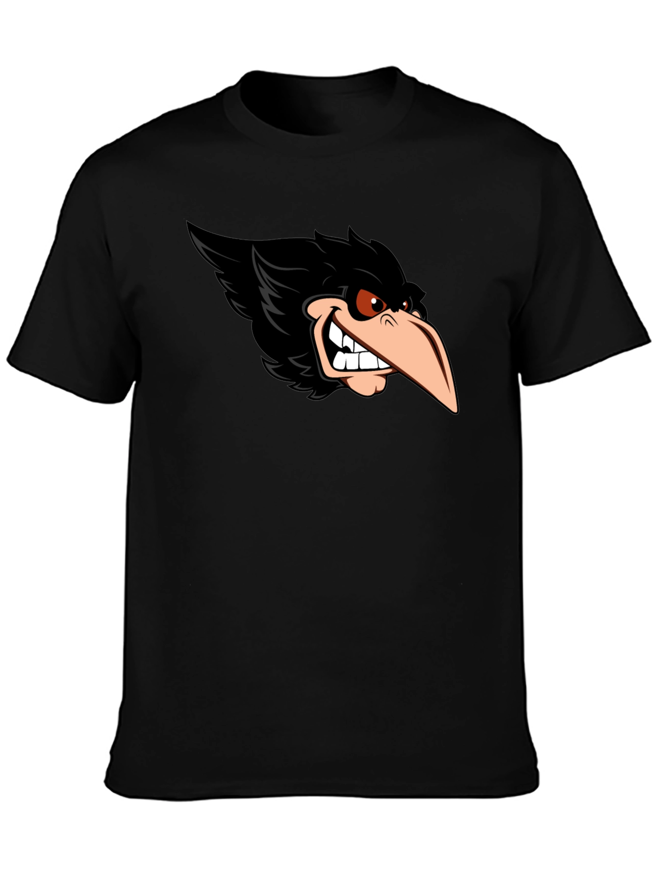 Raven Graphic Tee - Cool Cartoon Bird Design