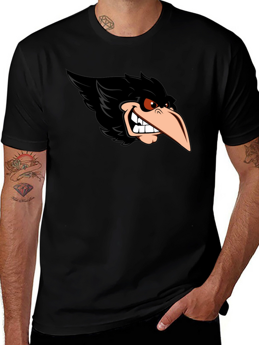 Raven Graphic Tee - Cool Cartoon Bird Design