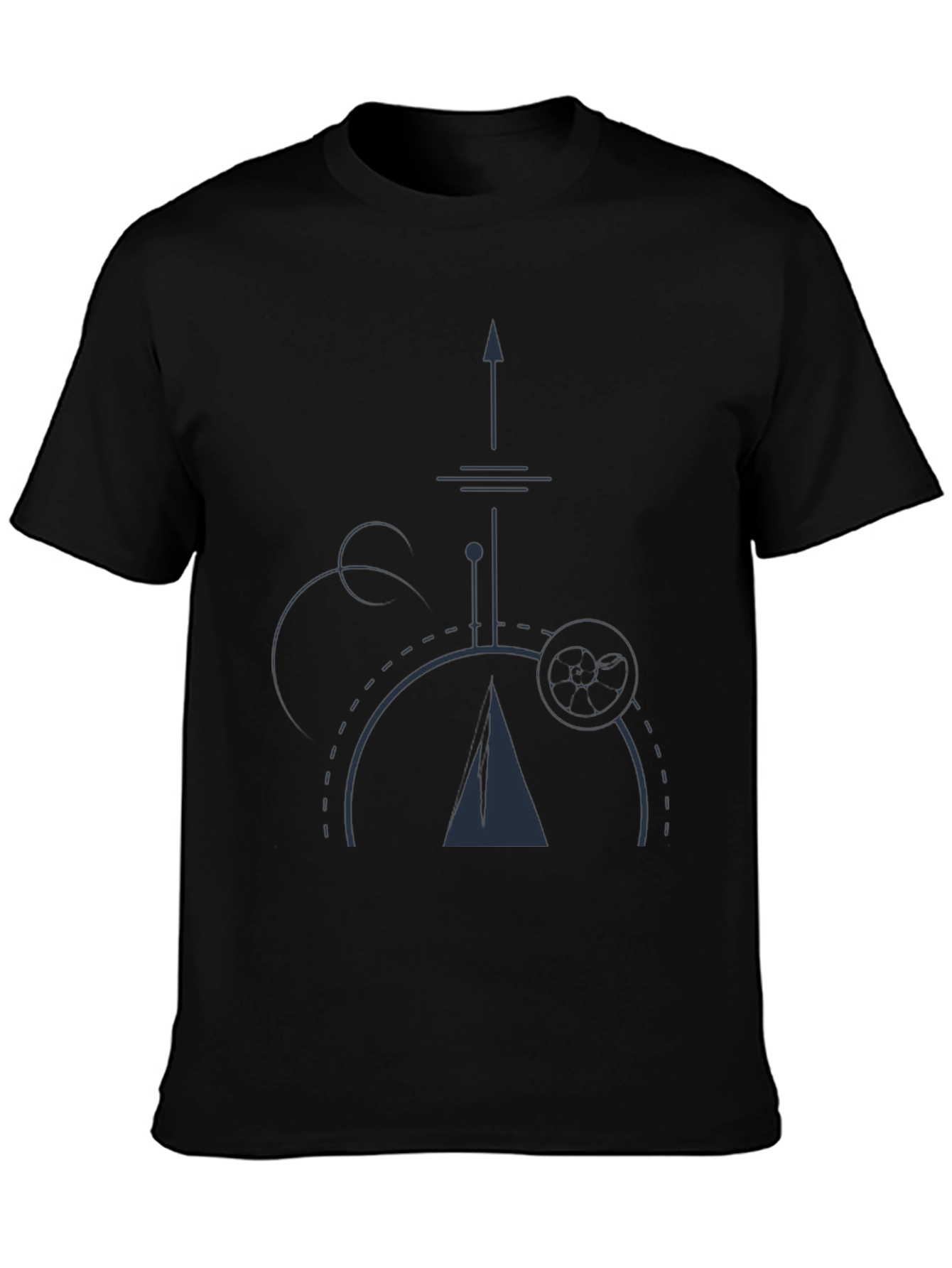 Geometric Design Black T-Shirt