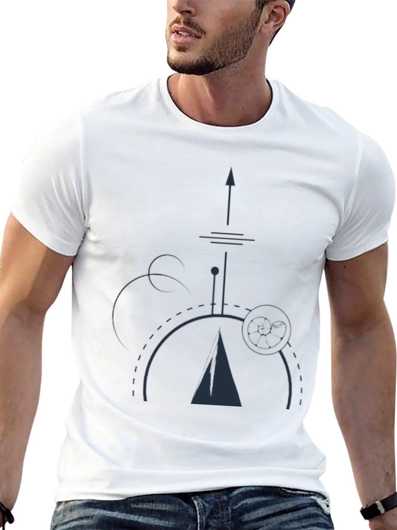 Geometric Design Black T-Shirt