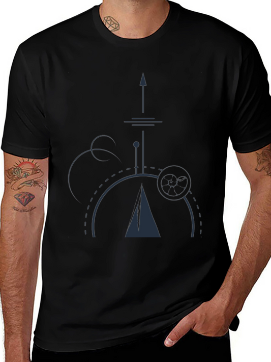 Geometric Design Black T-Shirt