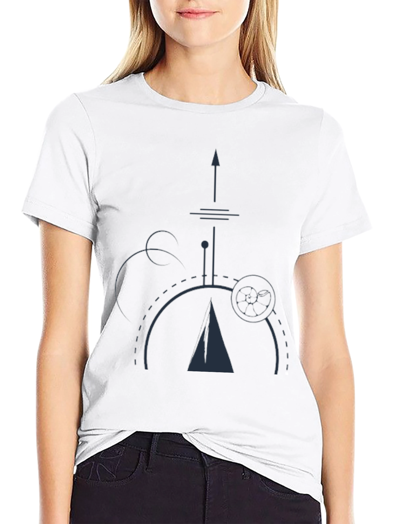Geometric Design Black T-Shirt
