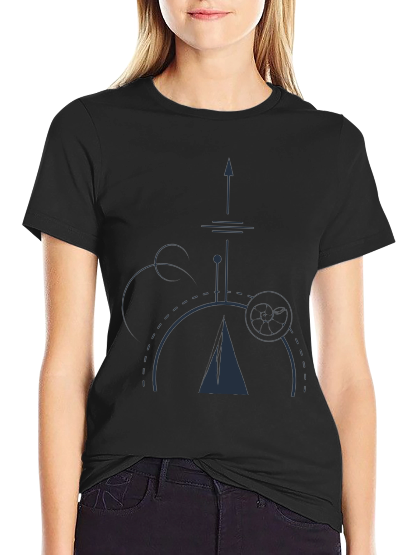 Geometric Design Black T-Shirt
