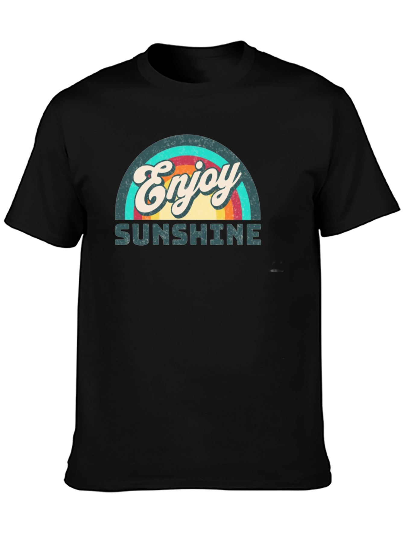 Enjoy Sunshine Retro Graphic T-Shirt - Classic Black Tee