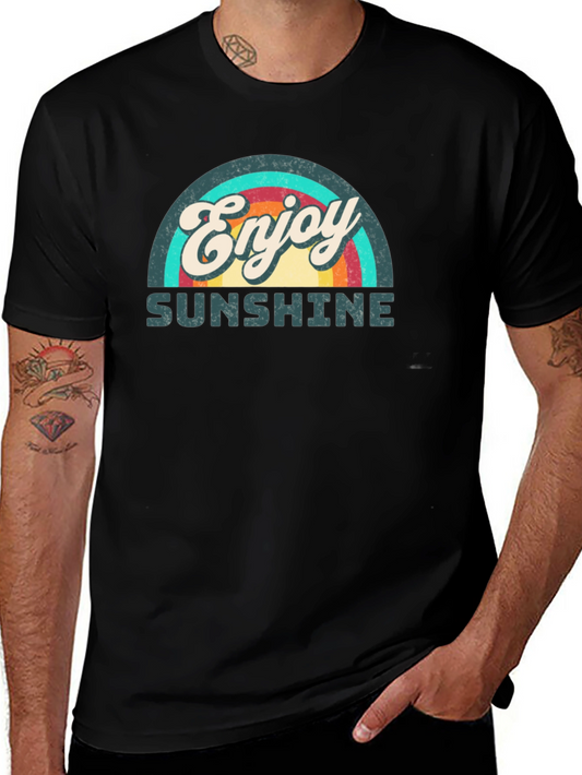 Enjoy Sunshine Retro Graphic T-Shirt - Classic Black Tee