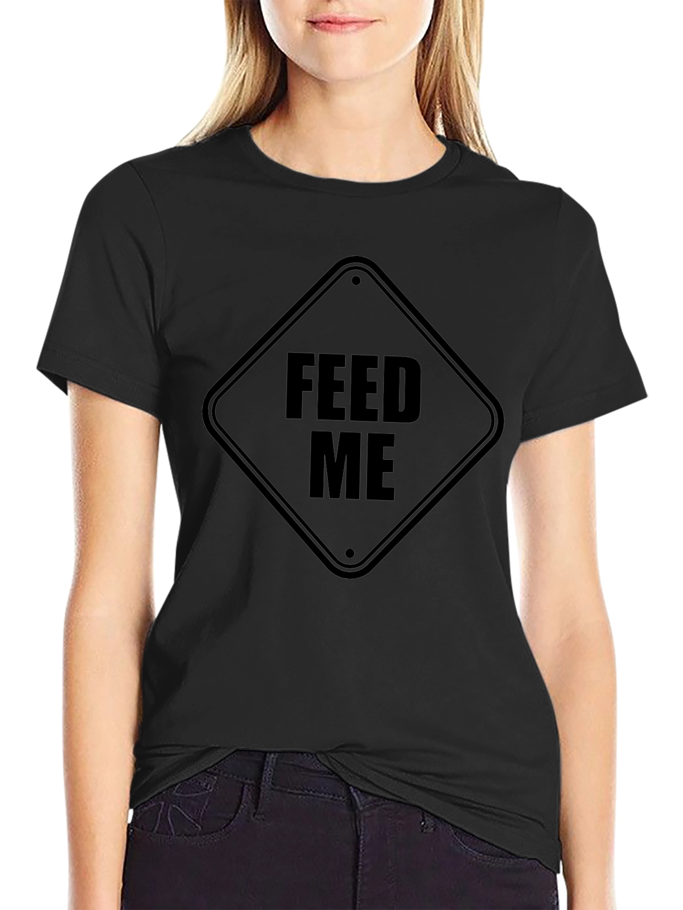 Feed Me Graphic T-Shirt - Black