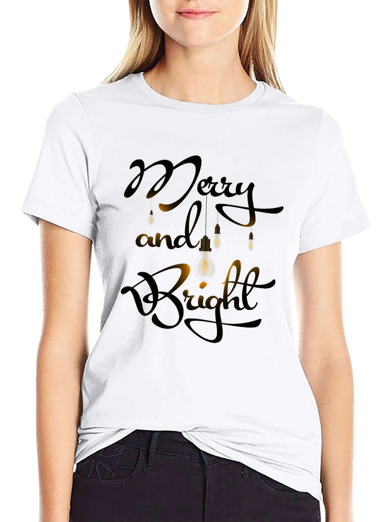 Merry & Bright Graphic Tee - Holiday Sparkle