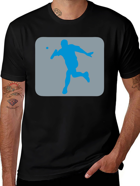 Squash Player Graphic T-Shirt - Black