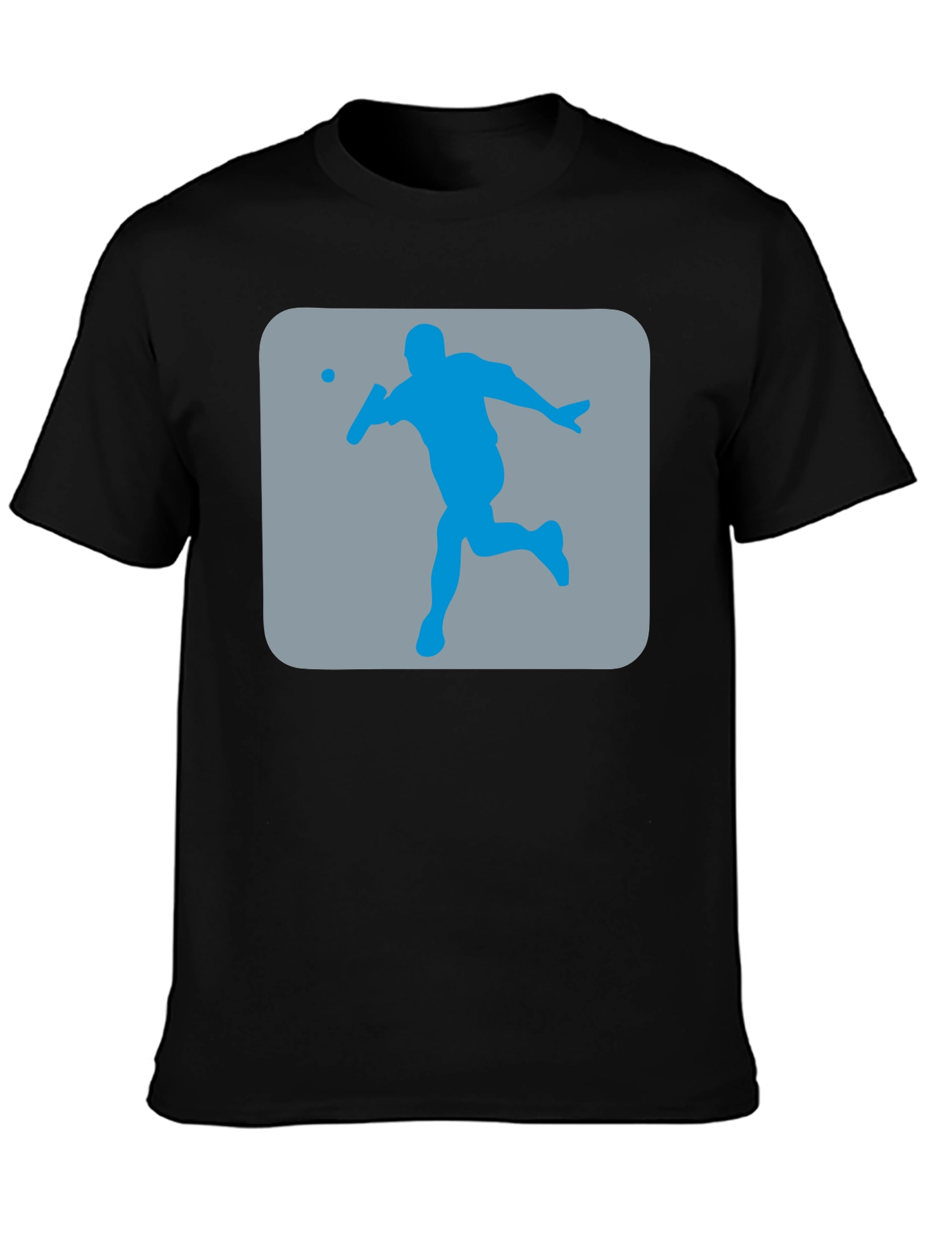 Squash Player Graphic T-Shirt - Black