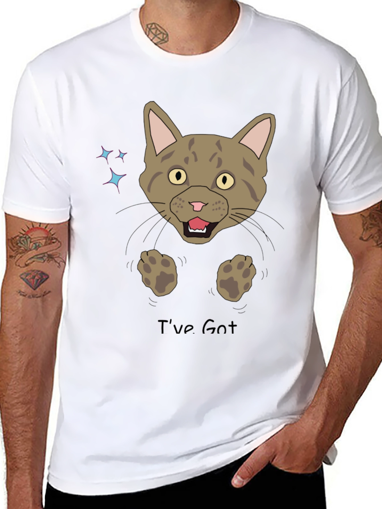 Funny Cat Graphic T-Shirt - Ive Got You!