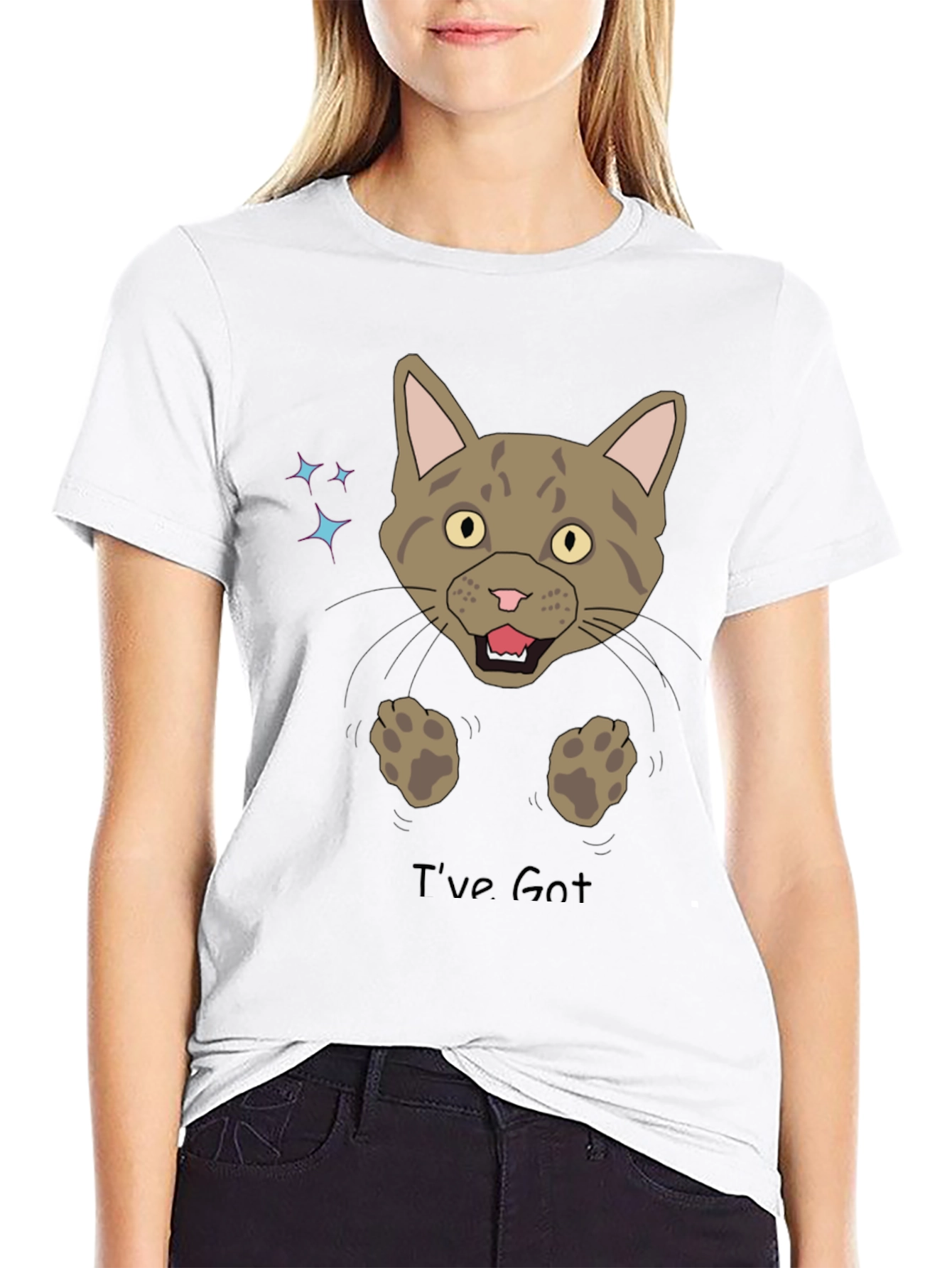 Funny Cat Graphic T-Shirt - Ive Got You!