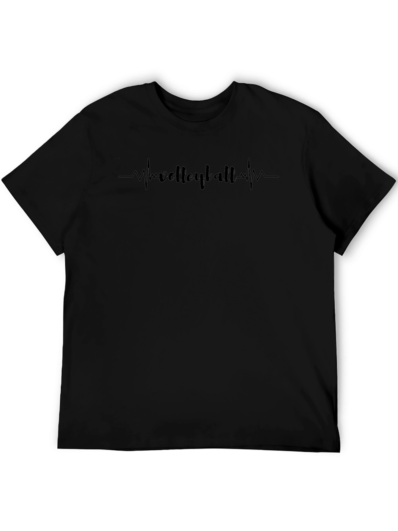 Volleyball Heartbeat Graphic Tee - Black