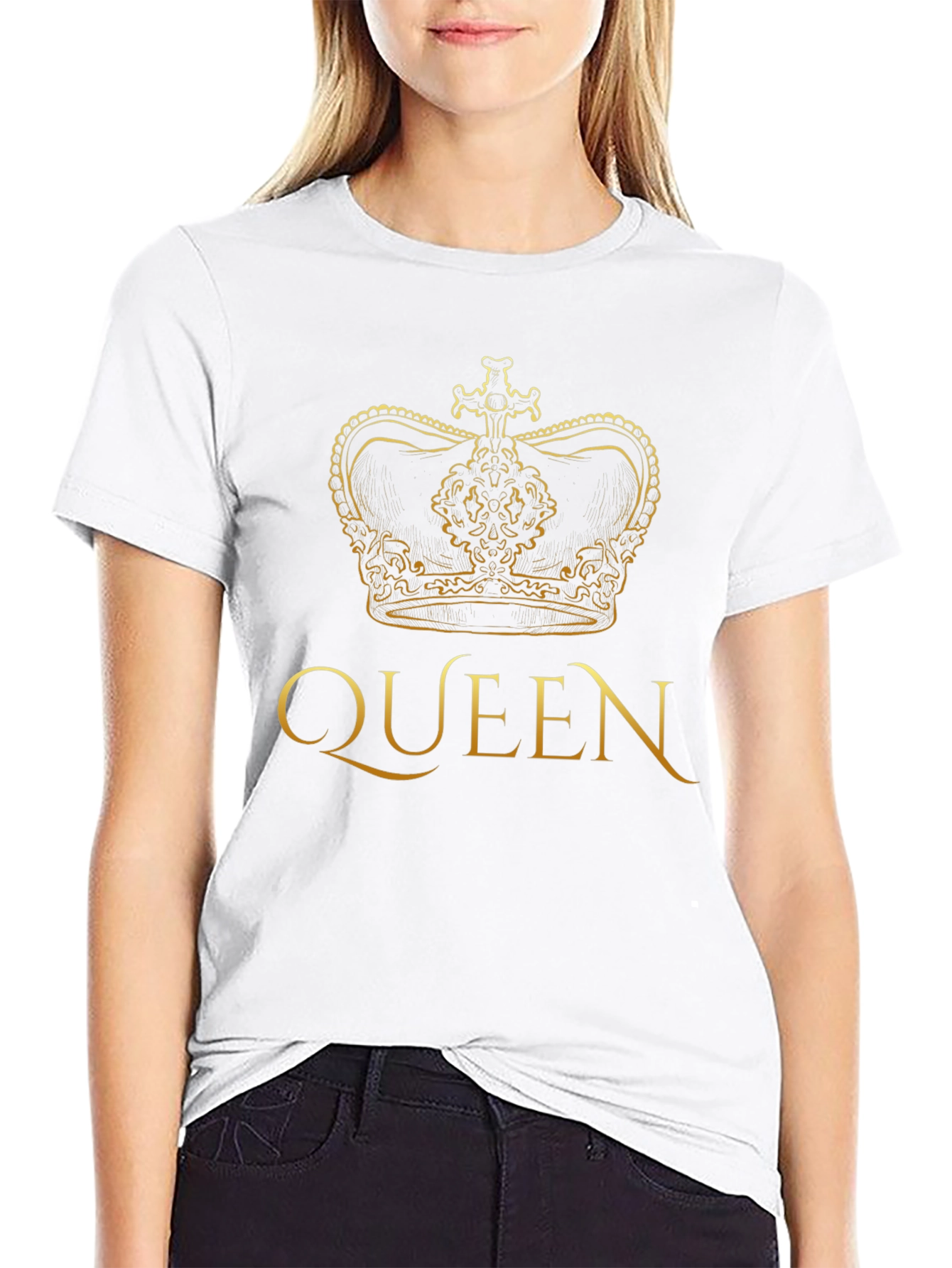 Queen Crown Graphic Tee - Black