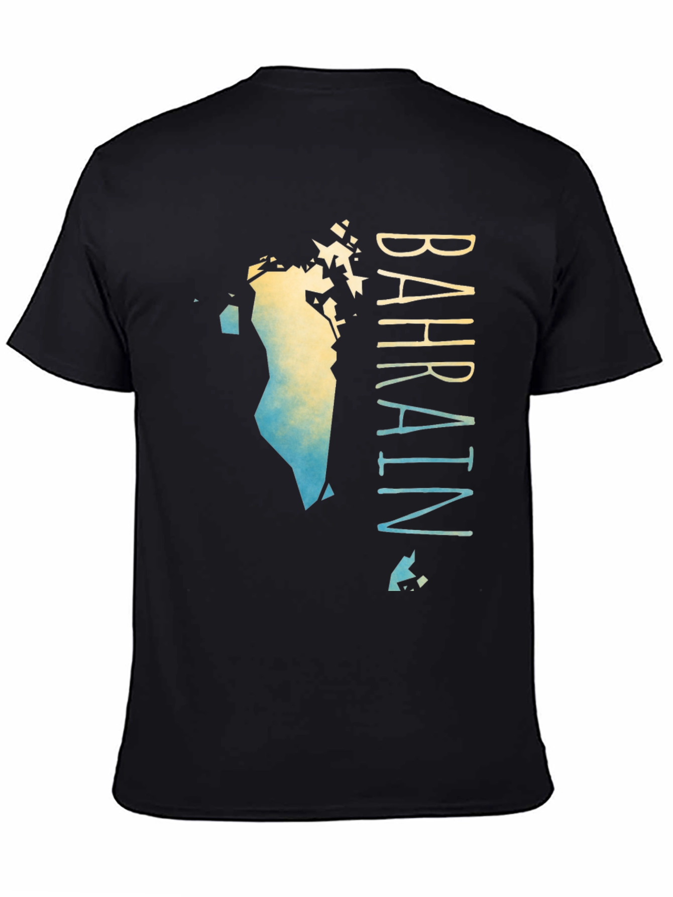 Bahrain Map Gradient T-Shirt - Mens Black Graphic Tee