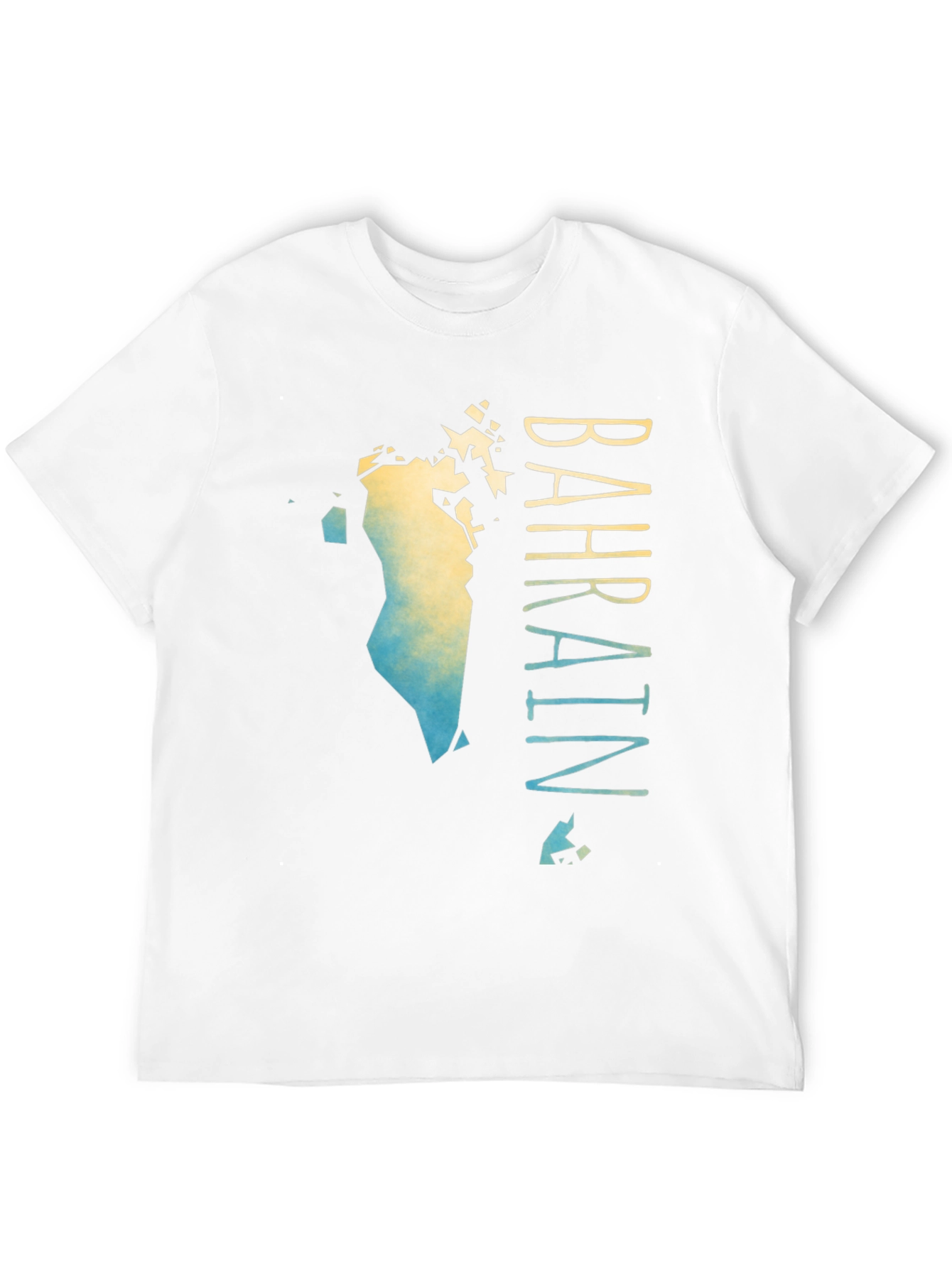 Bahrain Map Gradient T-Shirt - Mens Black Graphic Tee