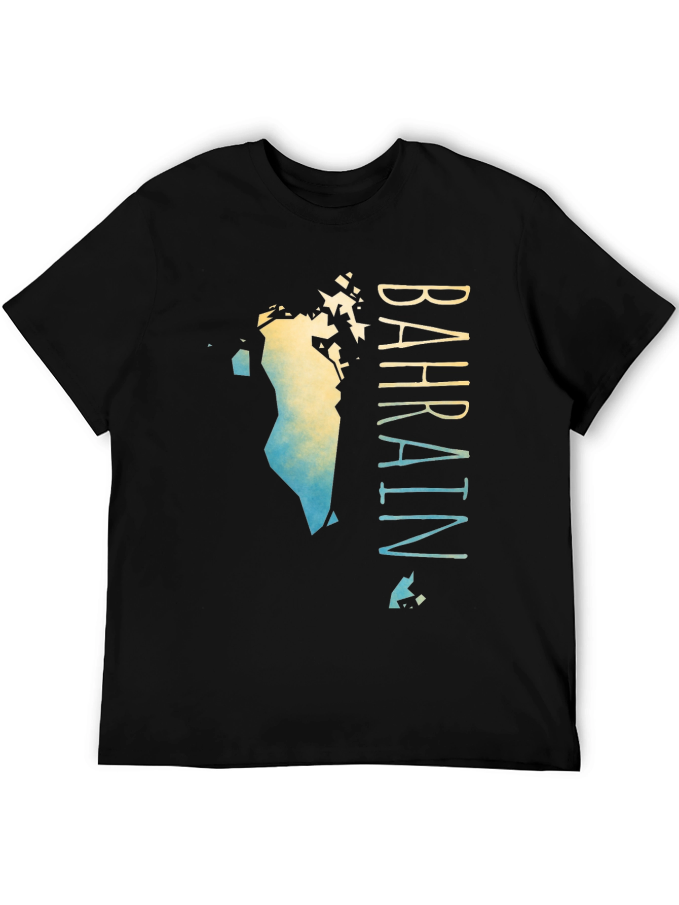 Bahrain Map Gradient T-Shirt - Mens Black Graphic Tee