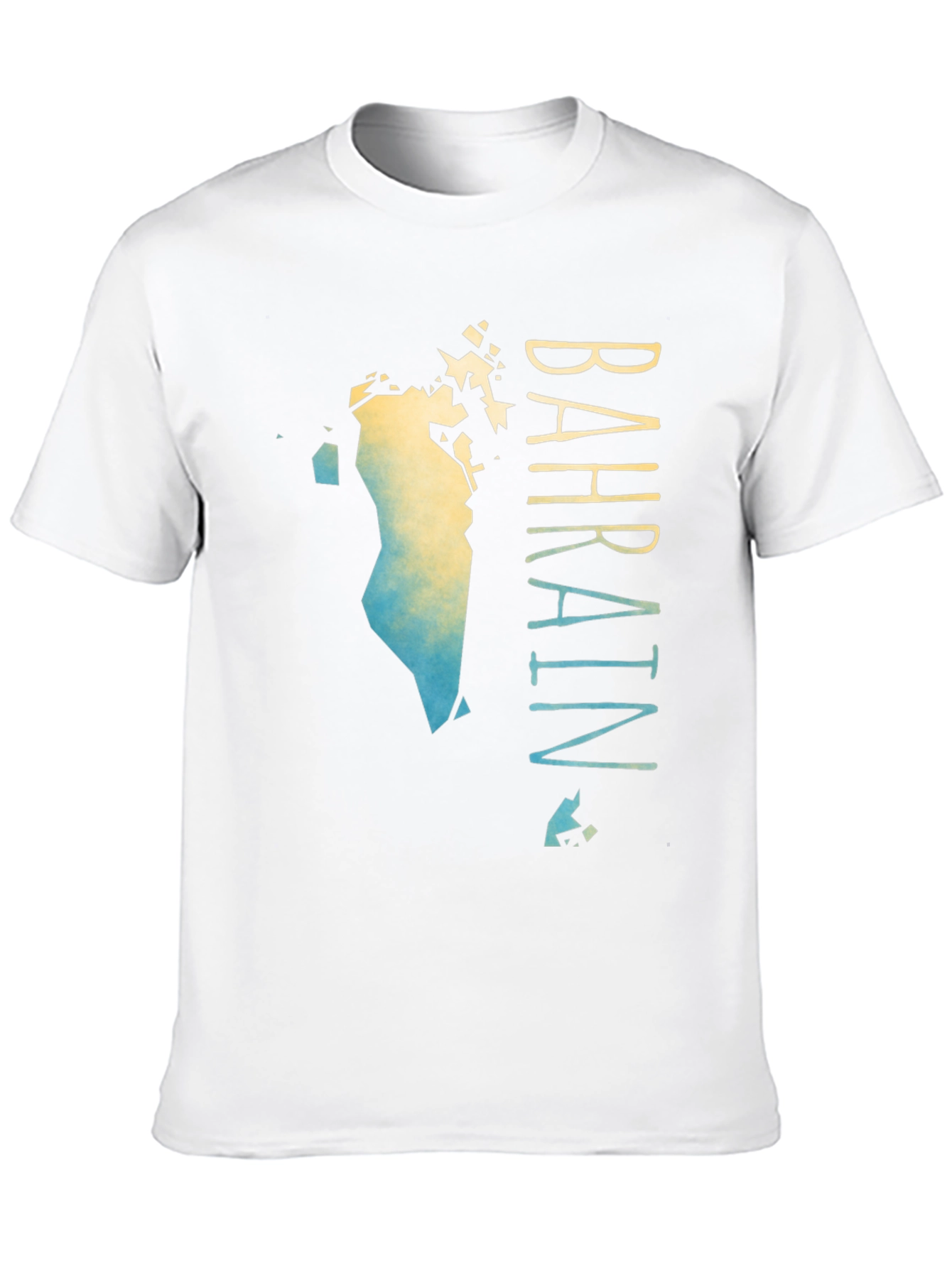 Bahrain Map Gradient T-Shirt - Mens Black Graphic Tee