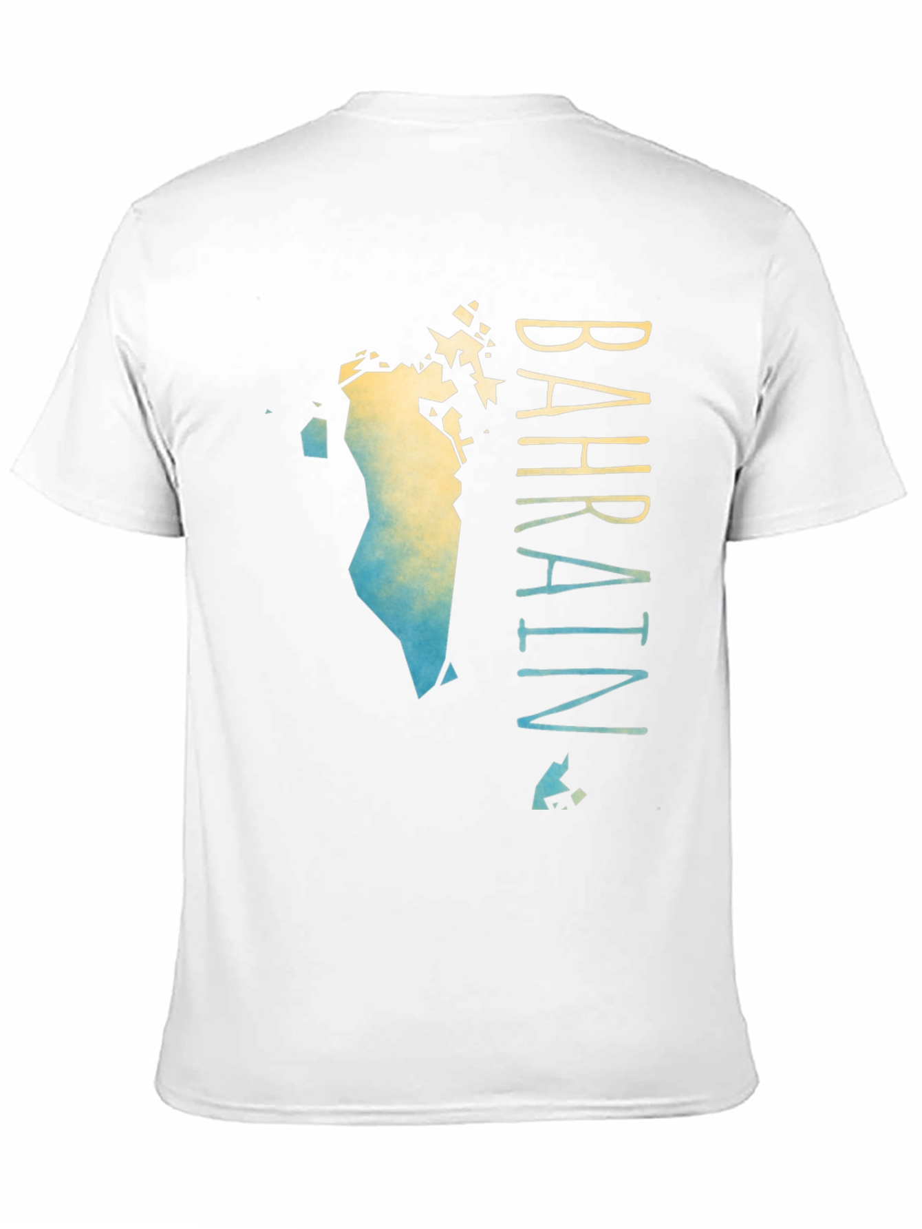 Bahrain Map Gradient T-Shirt - Mens Black Graphic Tee